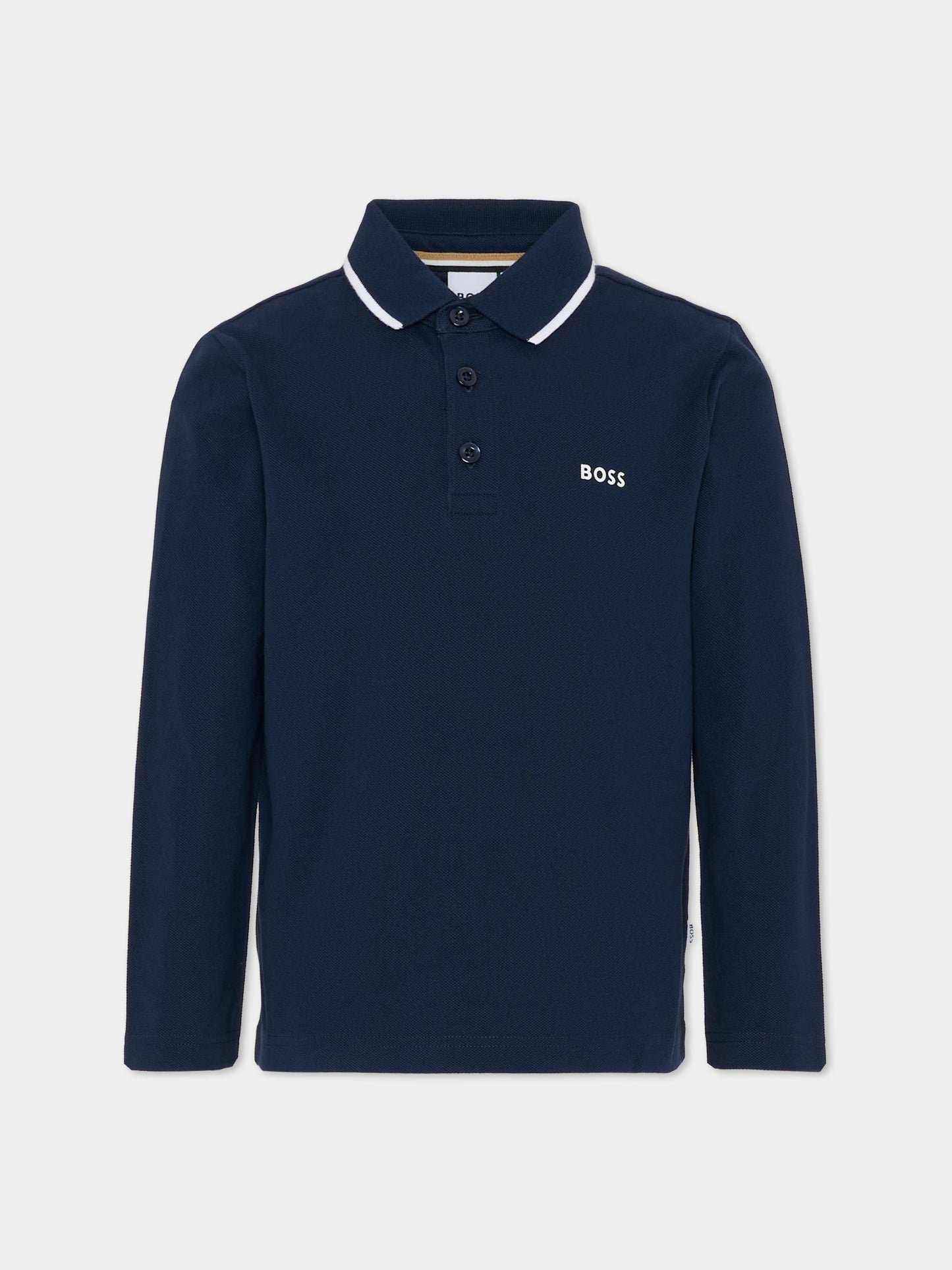 Polo blu per bambino con logo,Boss,J52330 849