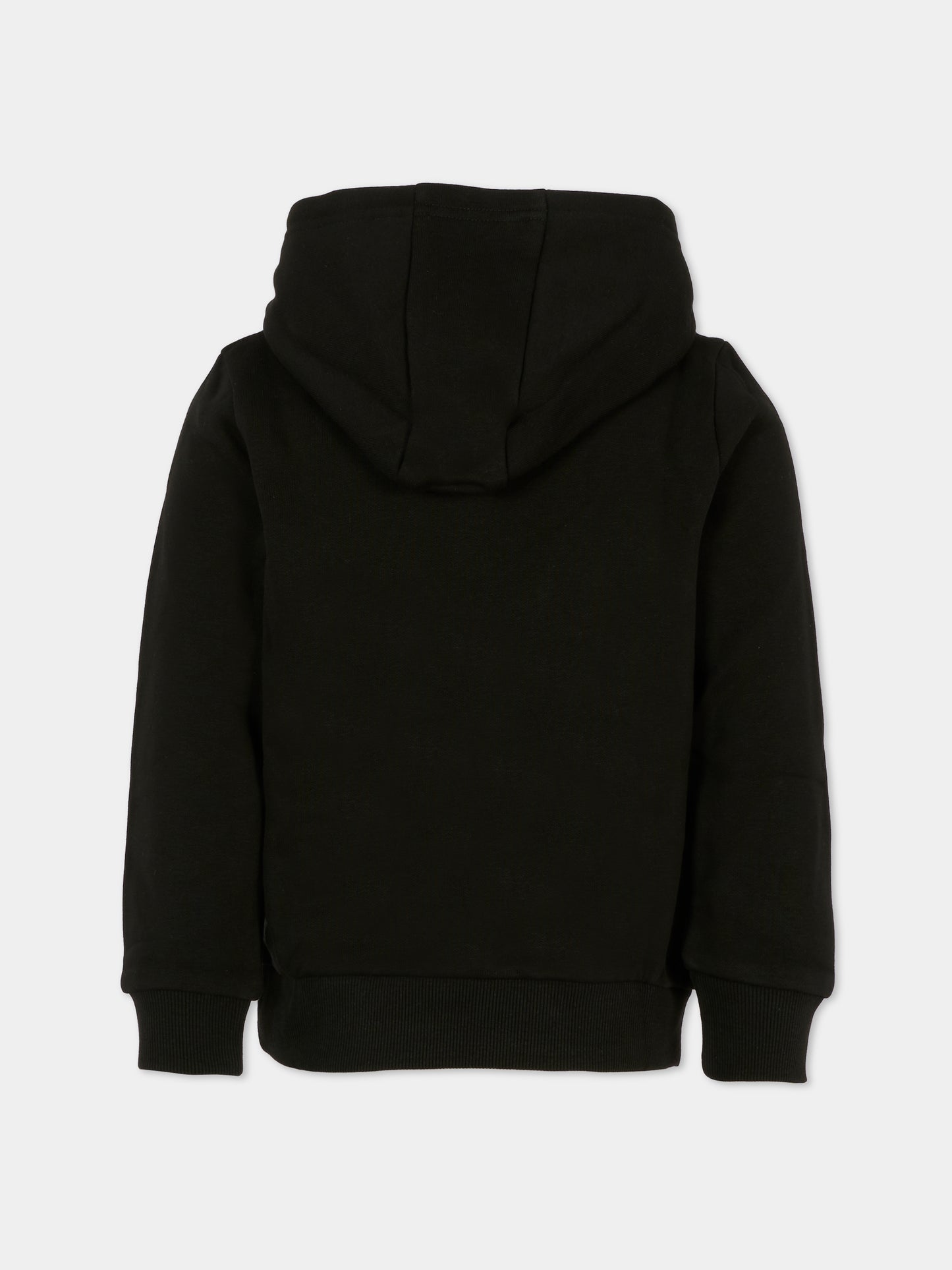 Felpa nera per bambino con logo bianco,Boss,J52351 09B