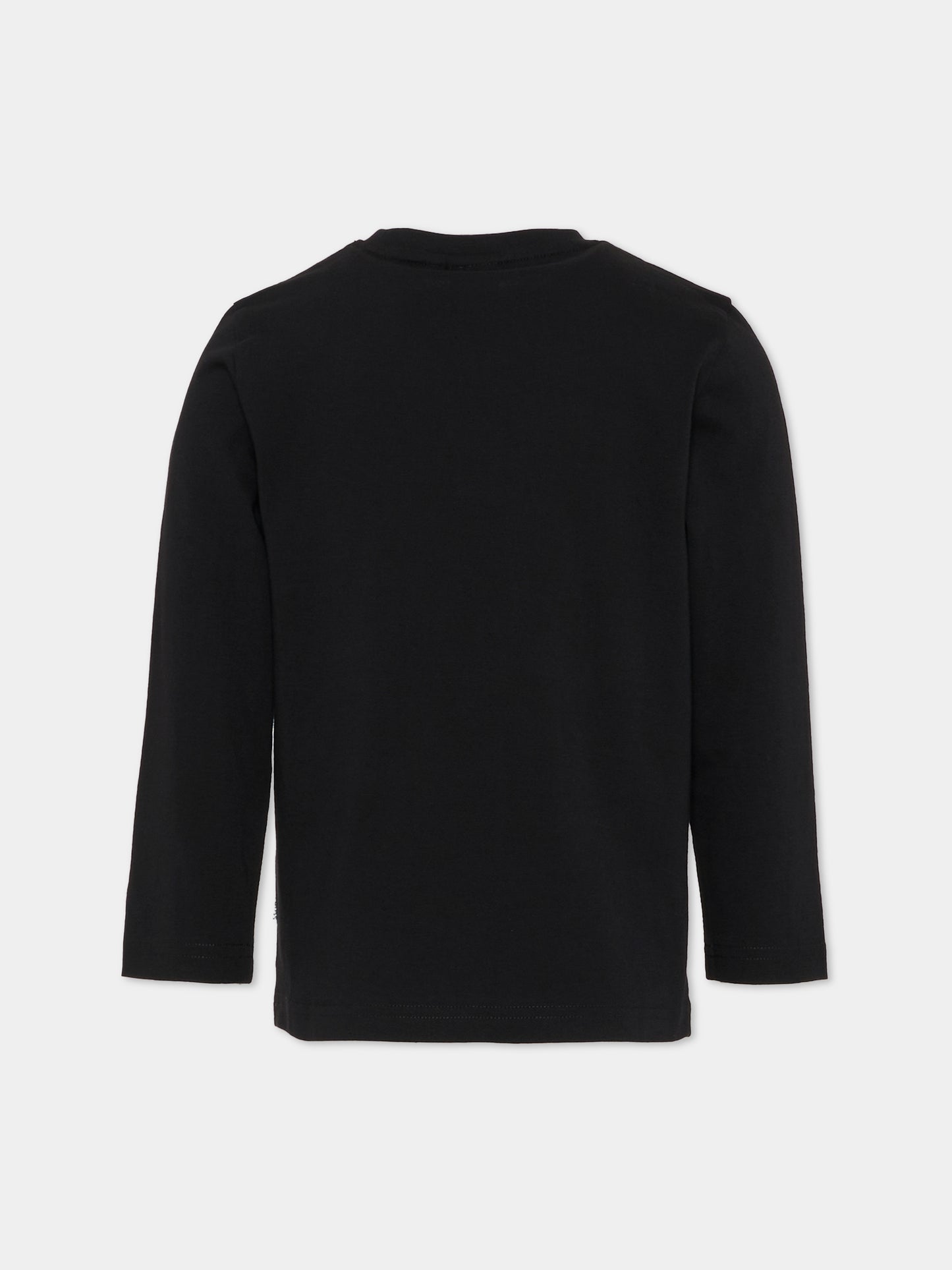 T-shirt nera per bambino con logo,Boss,J52364 09B