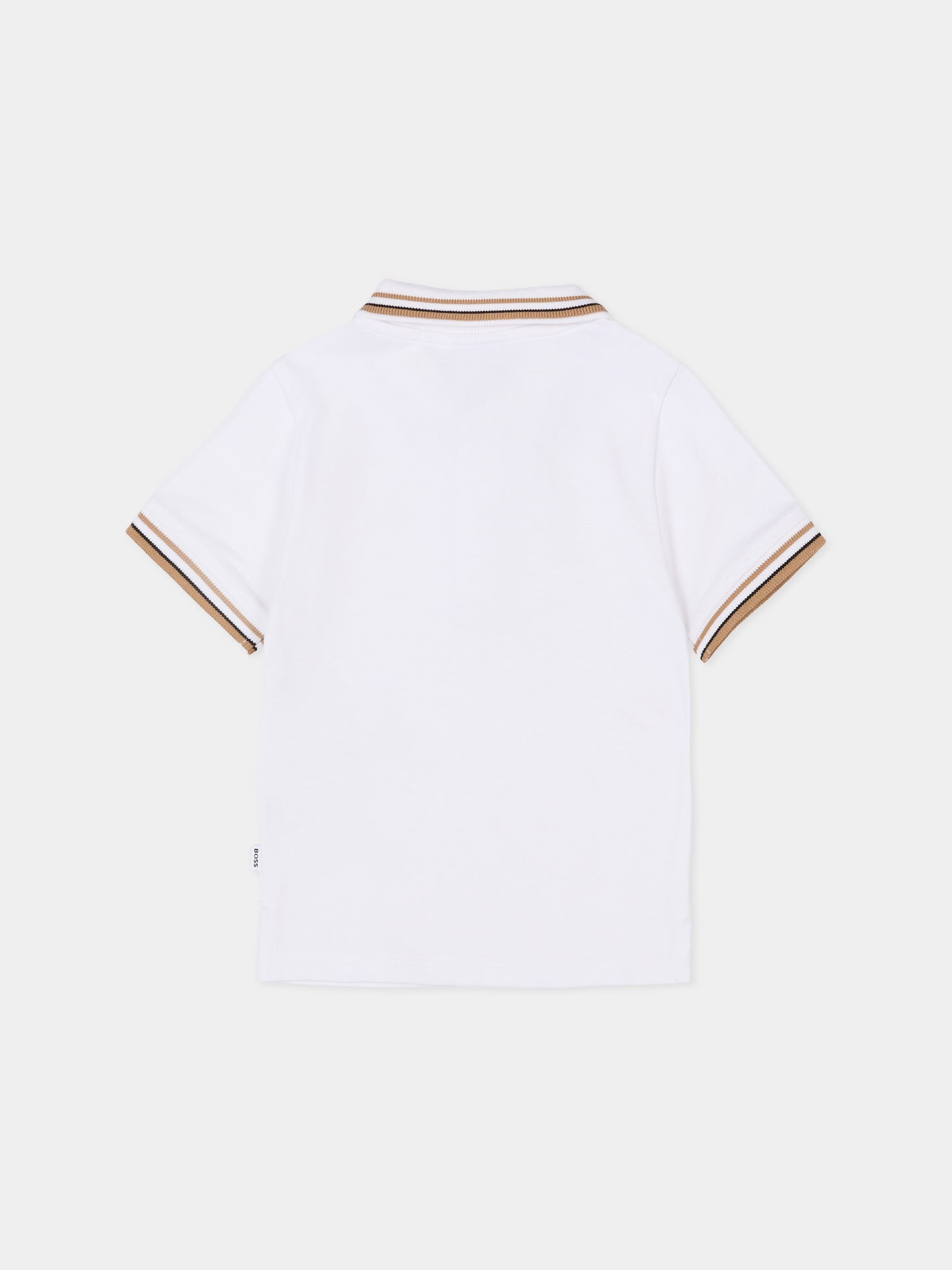 Polo bianca per neonato con logo,Boss,J52454 10P
