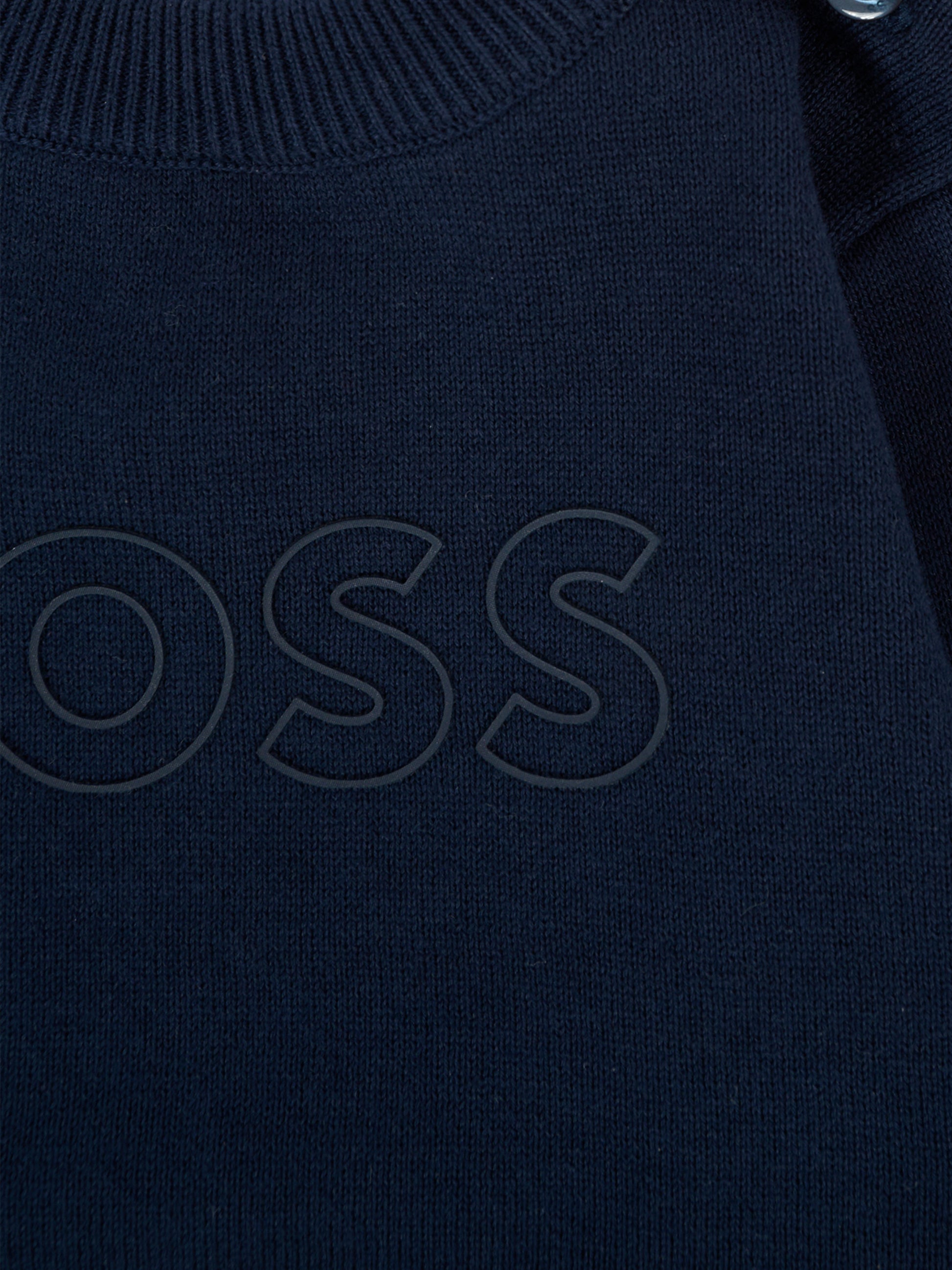 Maglione blu per neonato con logo,Boss,J52455 849