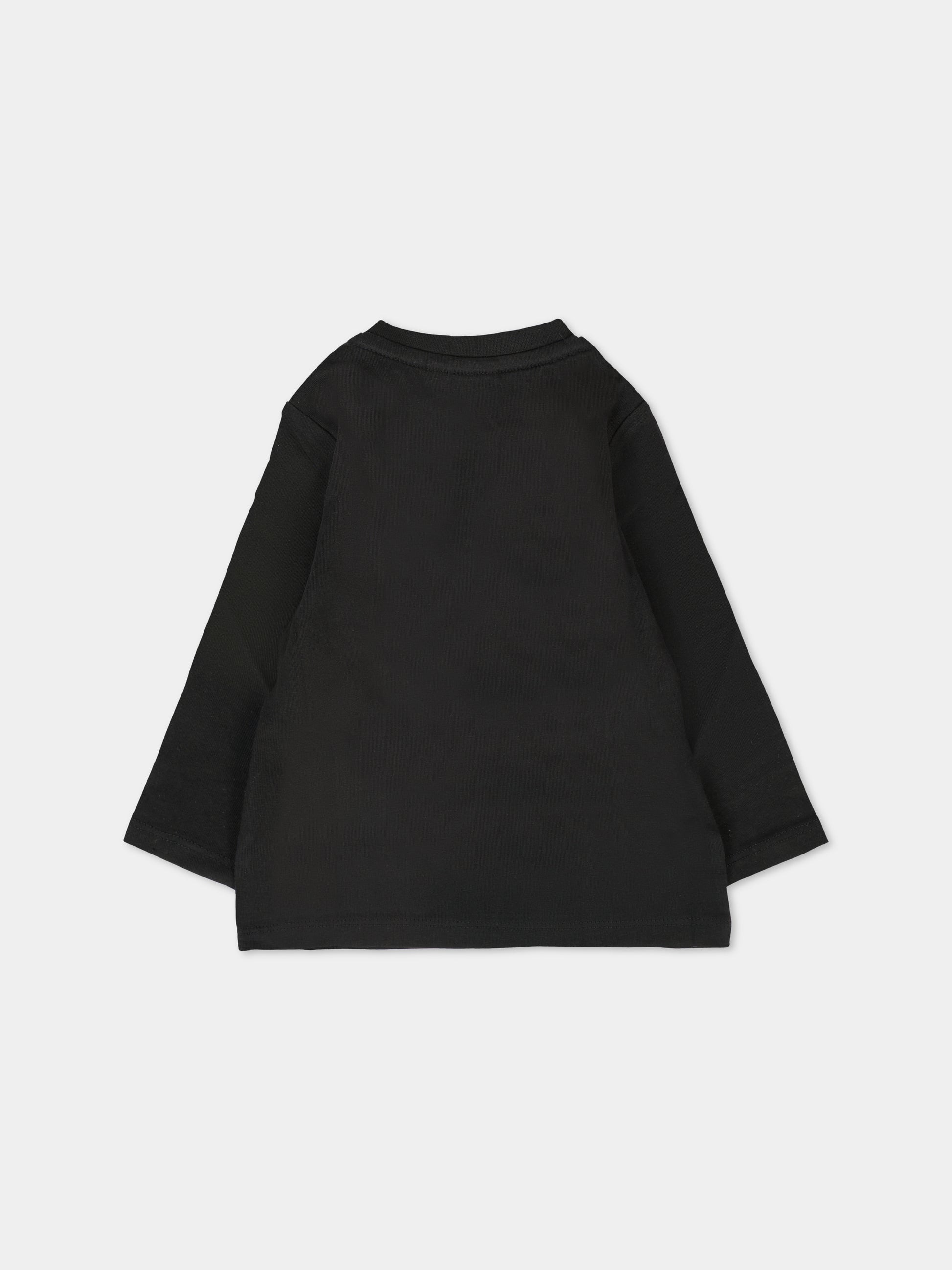 T-shirt nera per neonato con logo,Boss,J52467 09B