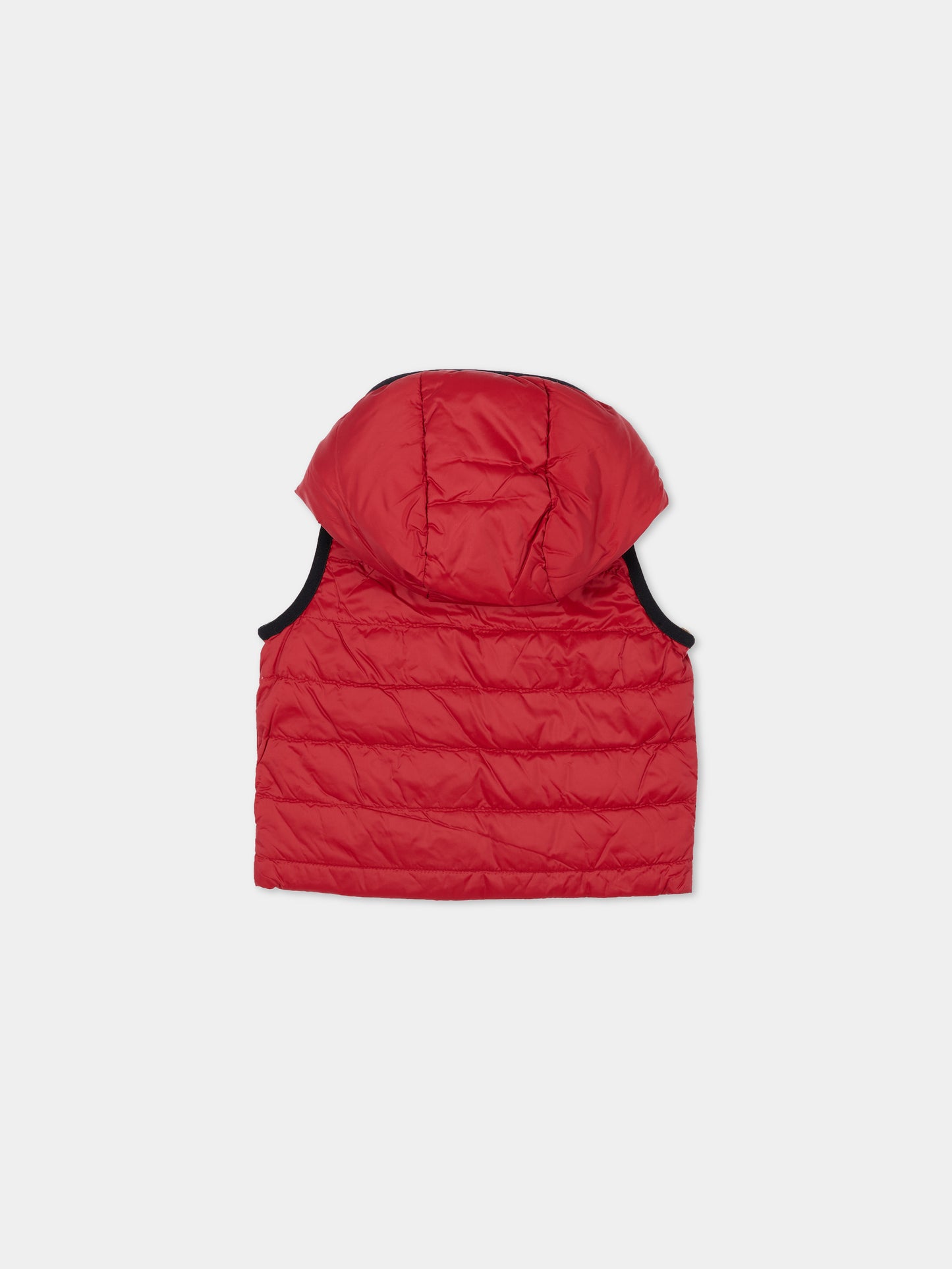 Gilet reversibile rosso per neonato con logo,Boss,J52474 96D