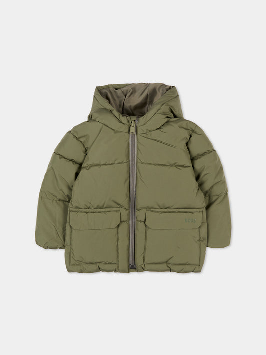 Piumino verde per neonato con logo,Boss,J52476 724