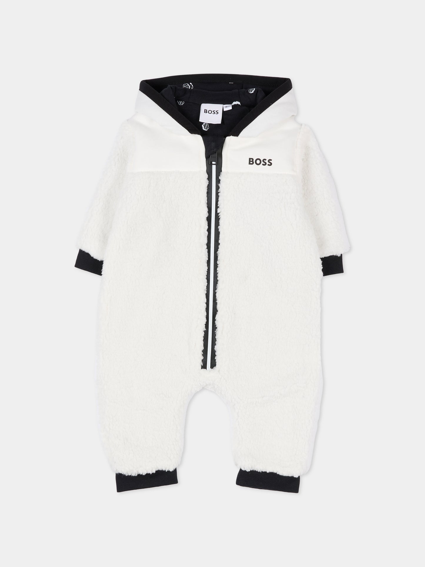 Tutina bianca per neonato con logo,Boss,J52488 117