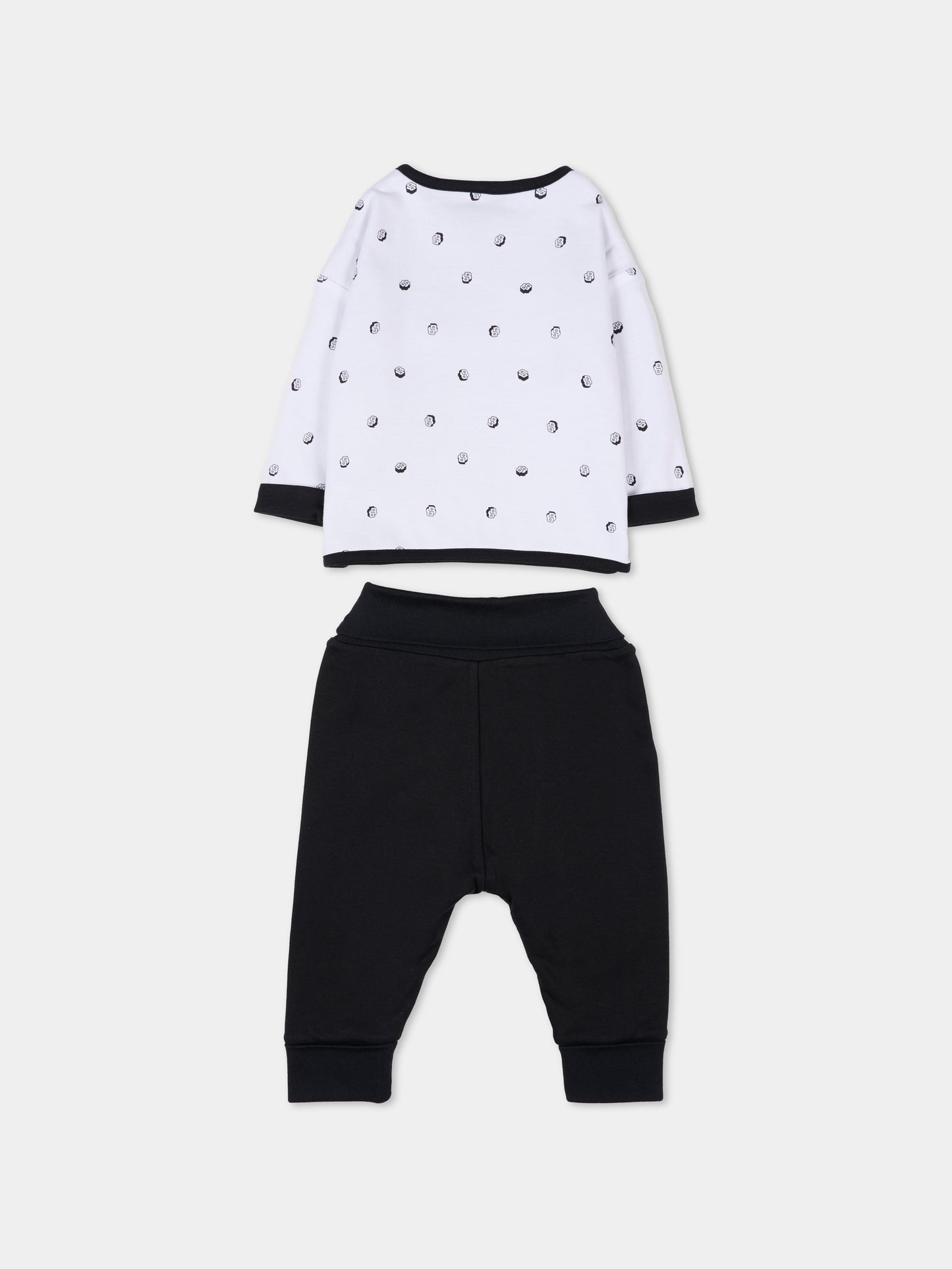 Completo reversibile nero per neonato con logo,Boss,J52491 09B