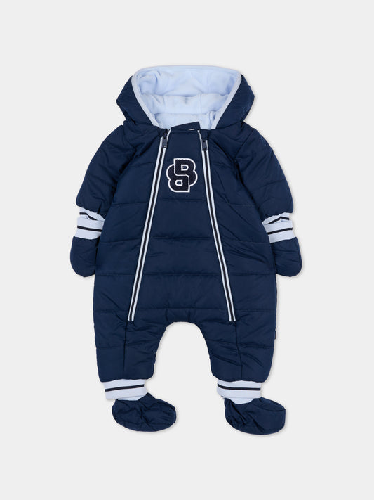Piumino blu per neonato con logo,Boss,J52516 849