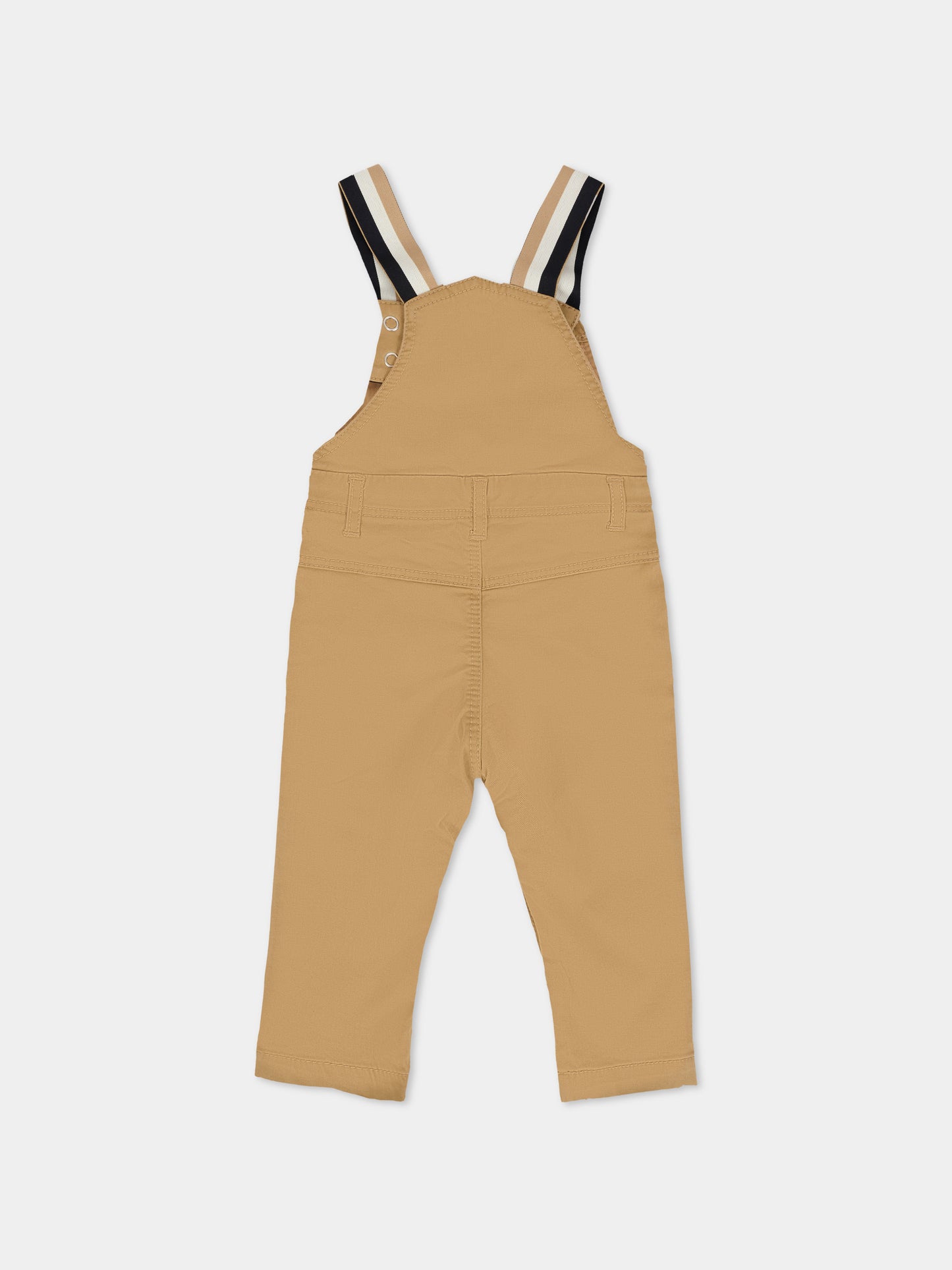 Salopette beige per neonato con patch,Boss,J52517 269