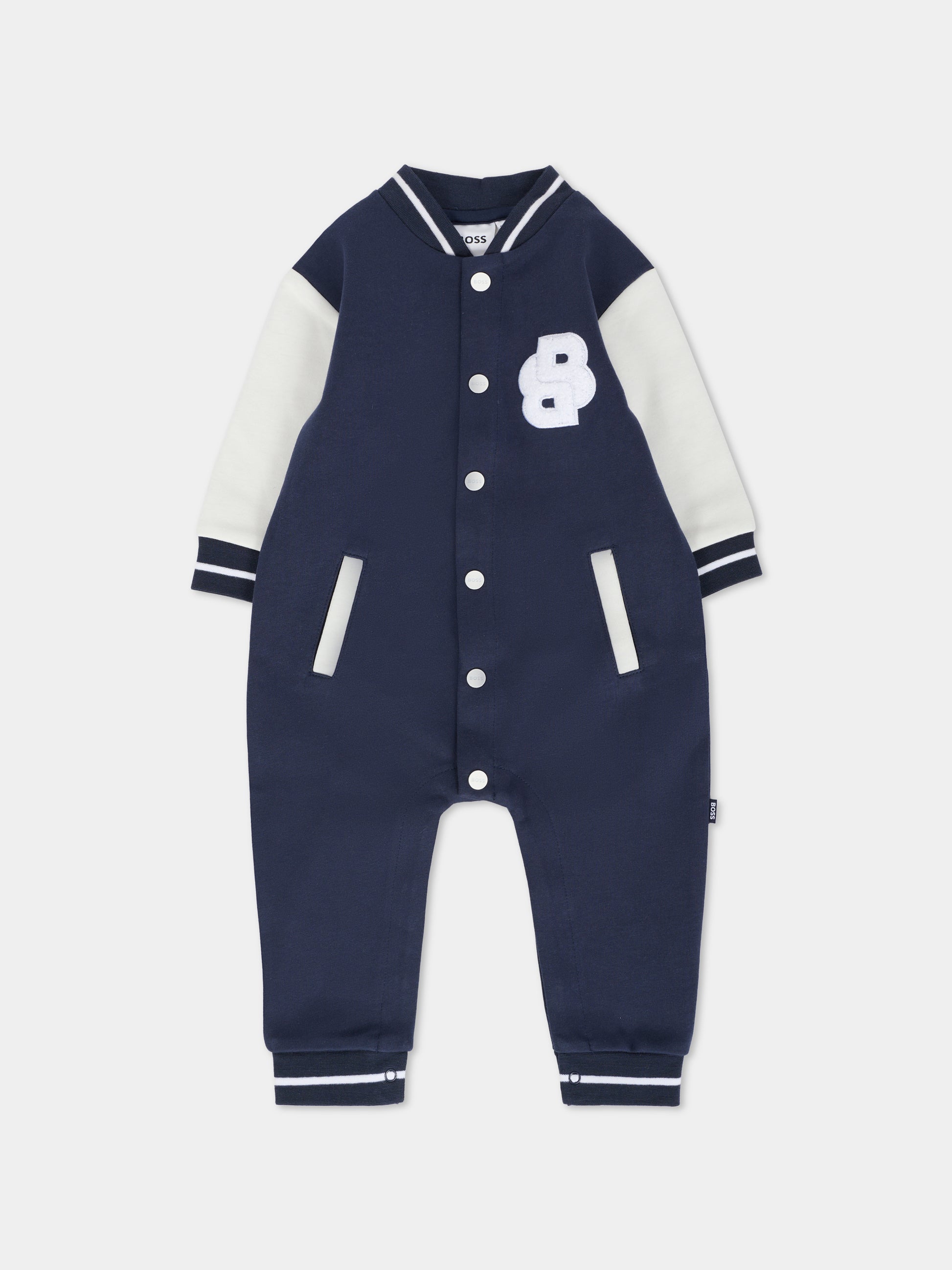 Tutina blu per neonato con logo,Boss,J52524 849