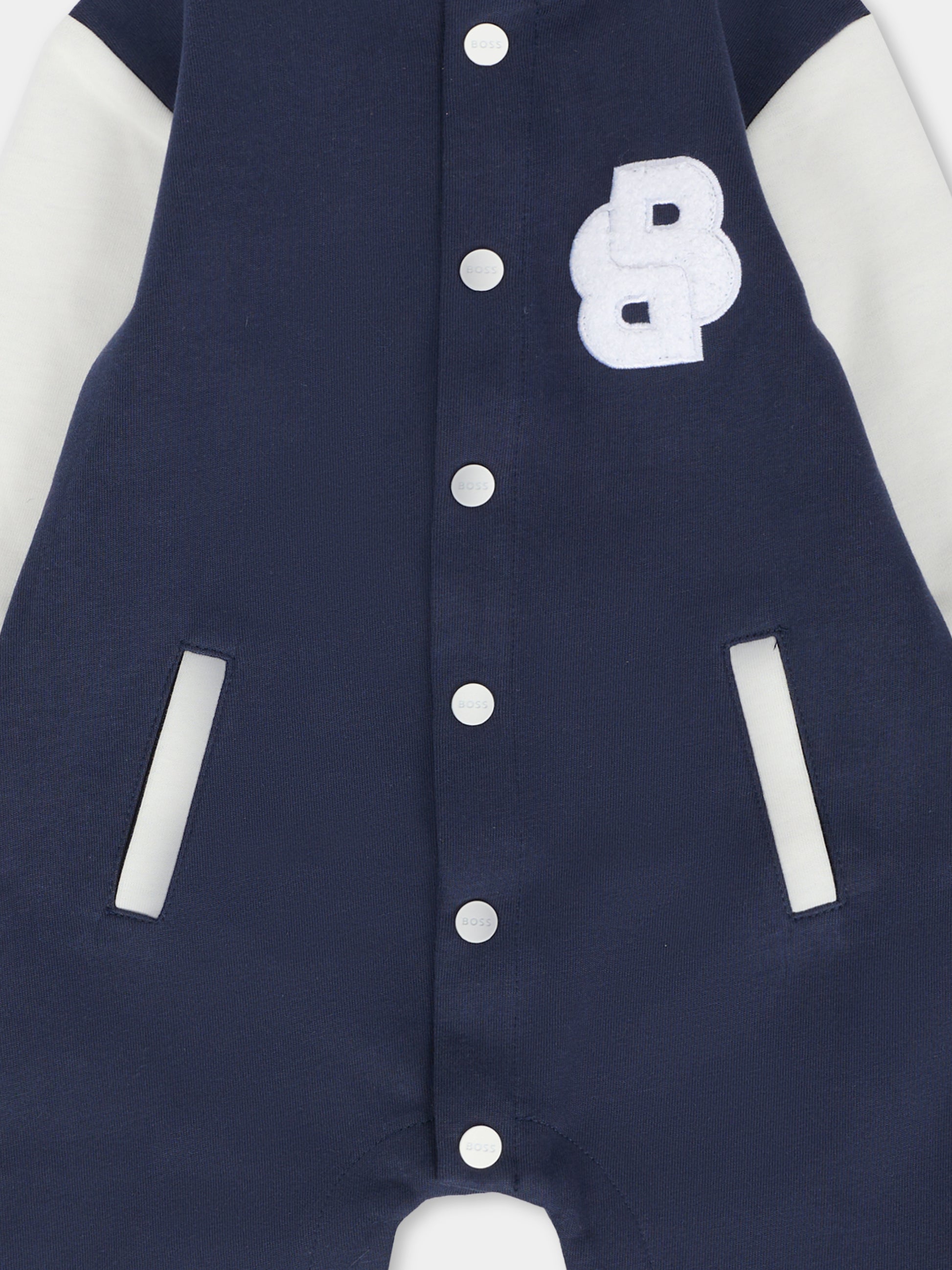 Tutina blu per neonato con logo,Boss,J52524 849