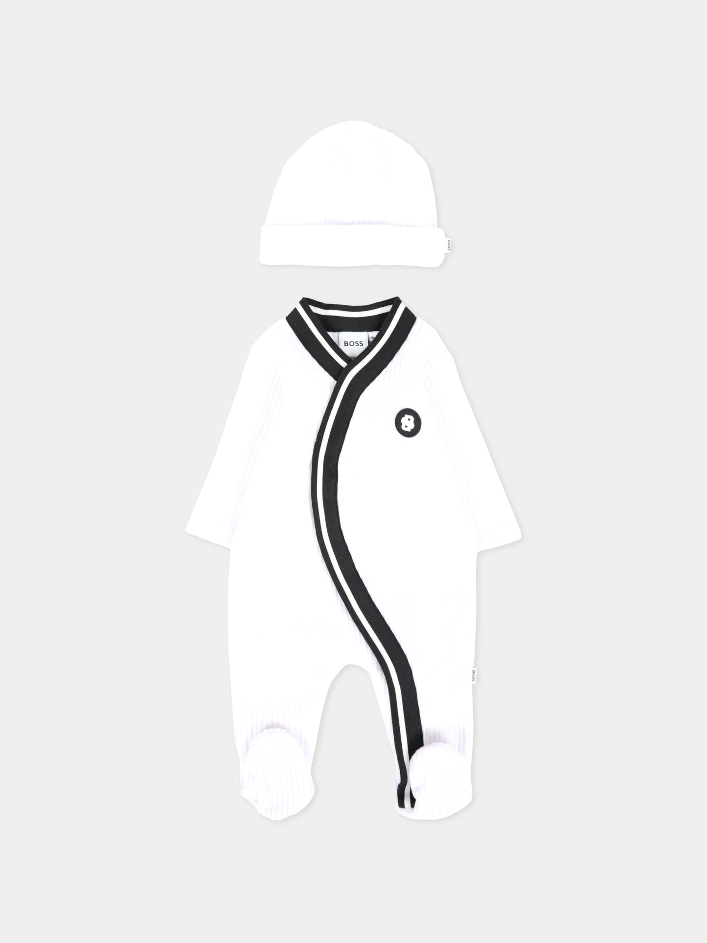 Set tutina bianco per neonato con logo,Boss,J52531 10P