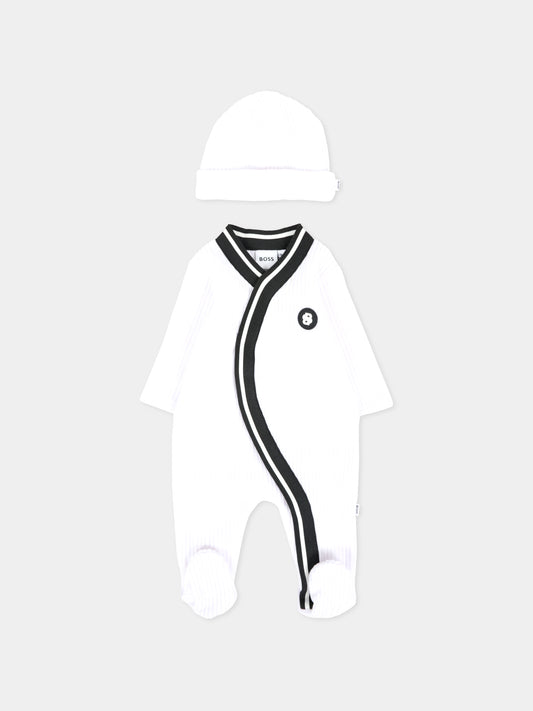Set tutina bianco per neonato con logo,Boss,J52531 10P