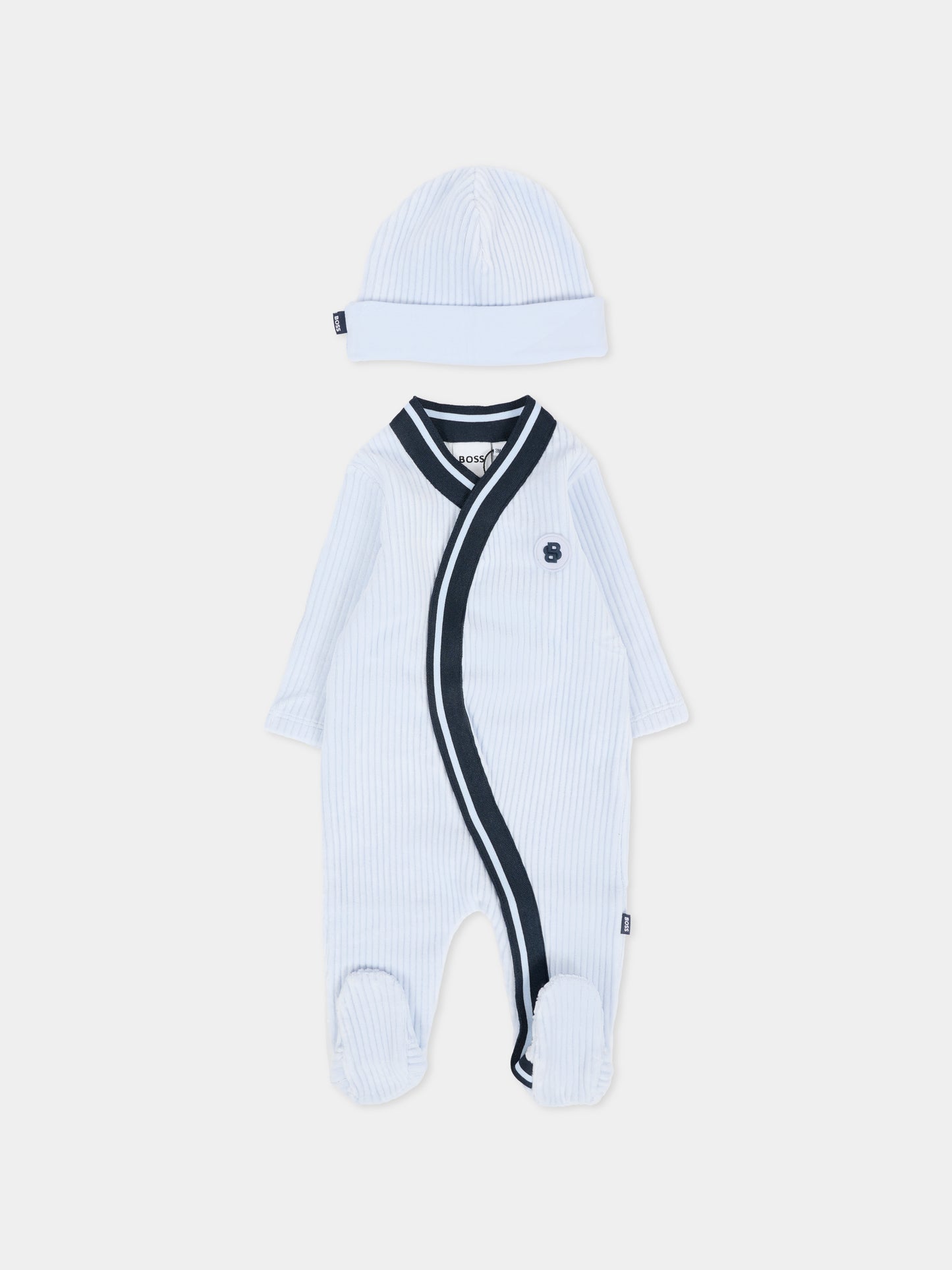 Set tutina celeste per neonato con logo,Boss,J52531 771