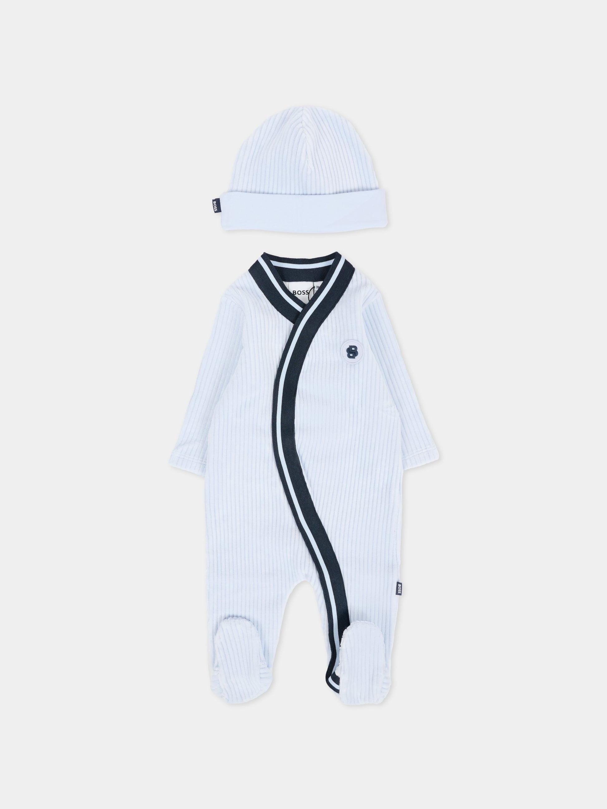 Set tutina celeste per neonato con logo,Boss,J52531 771