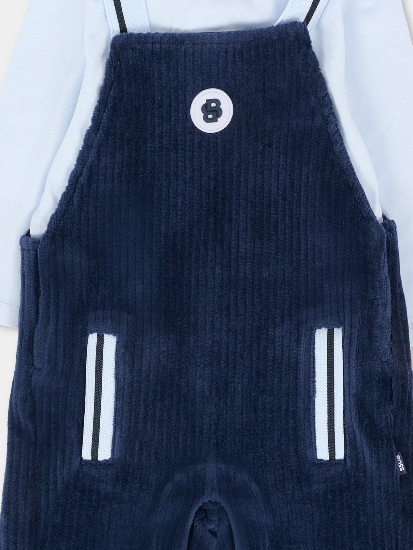 Salopette blu per neonato con logo,Boss,J52540 849