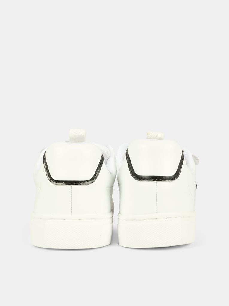 Sneakers bianche per neonato e bambino con patch,Boss,J52573 10P
