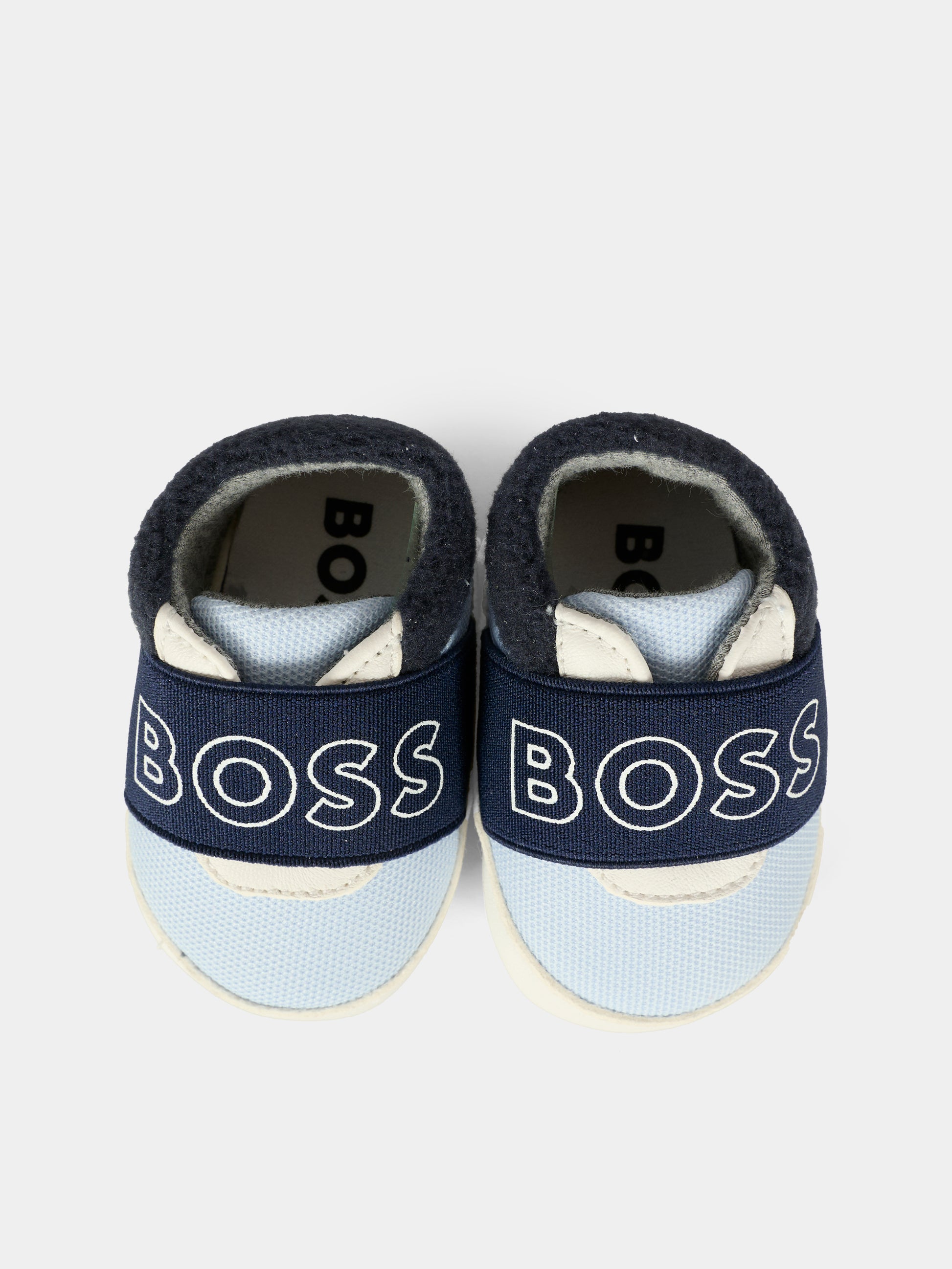 Sneakers blu per neonato con logo,Boss,J52589 849