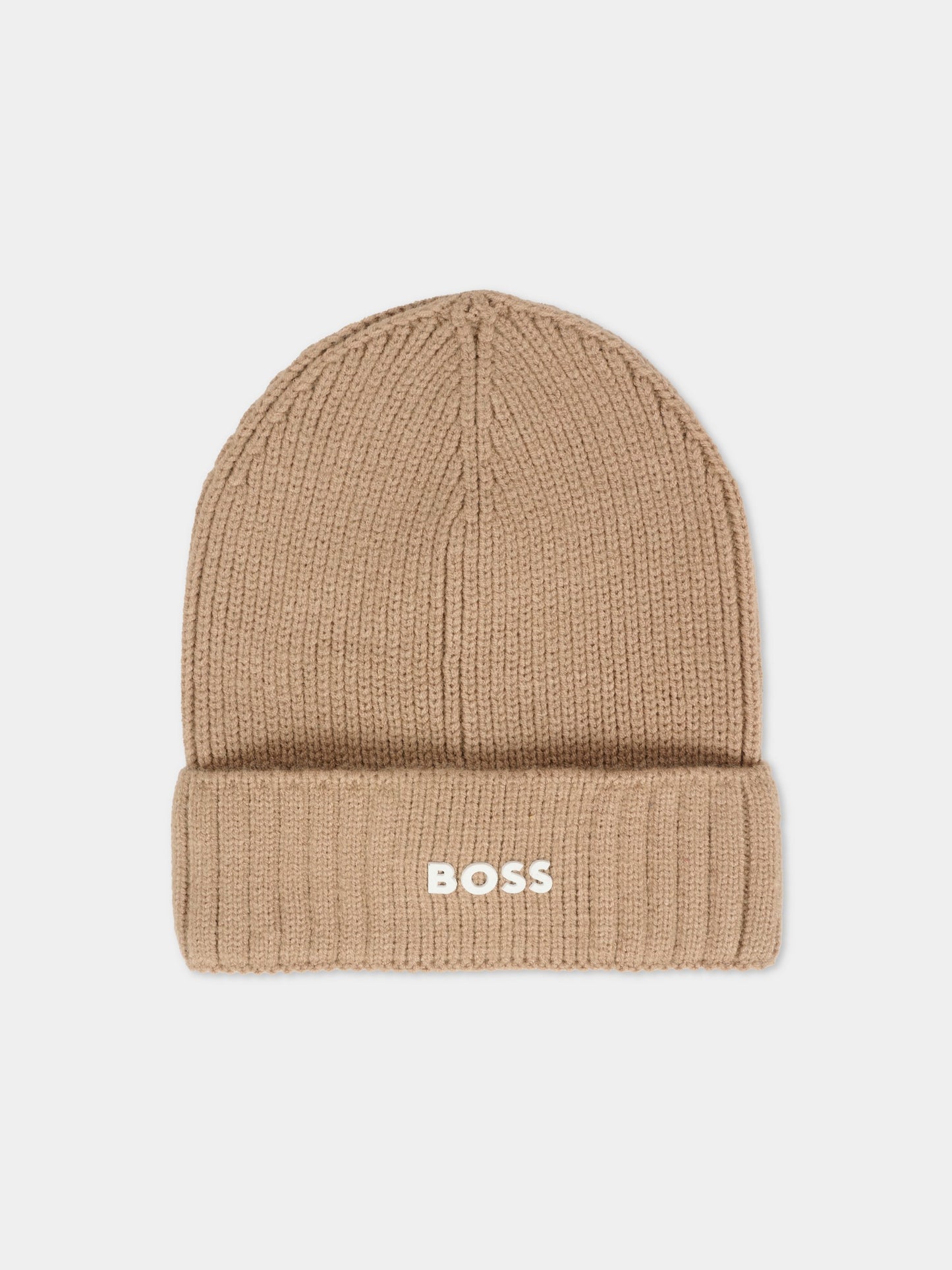 Berretto beige per bambino con logo,Boss,J52616 269