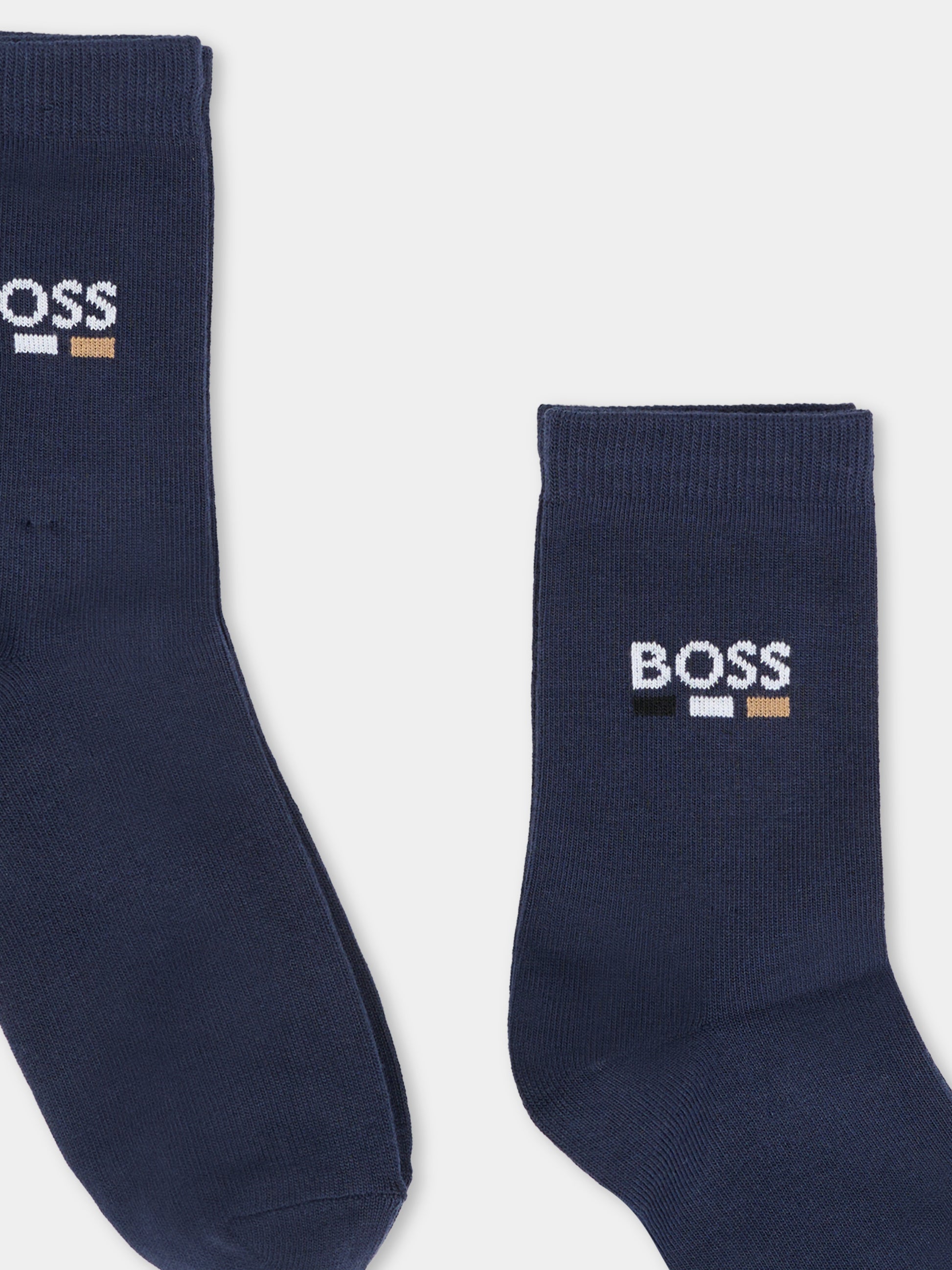 Set calze blu per bambino con logo,Boss,J52637 849