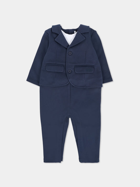 Tutina blu per neonato con logo,Boss,J52699 849