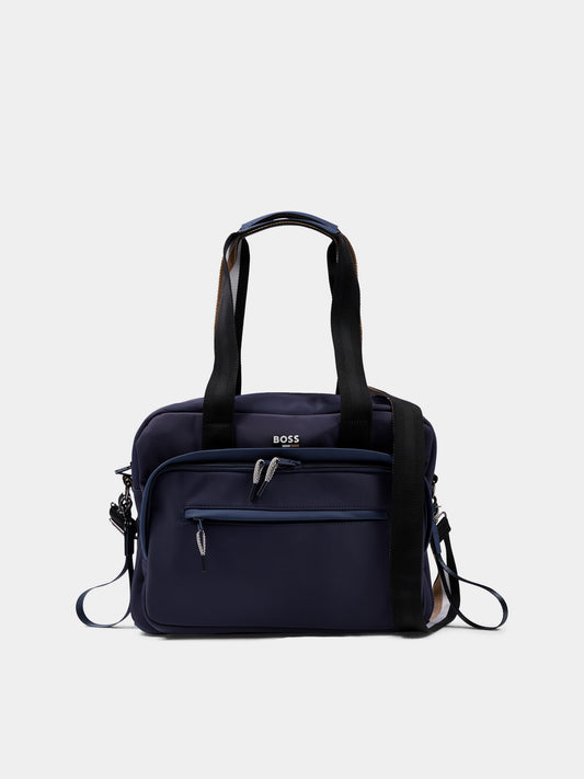 Borsa mamma blu per neonati con logo,Boss,J52708 849