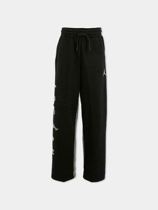 Pantaloni neri per bambino con logo e jumpman,Jordan,95F220 023