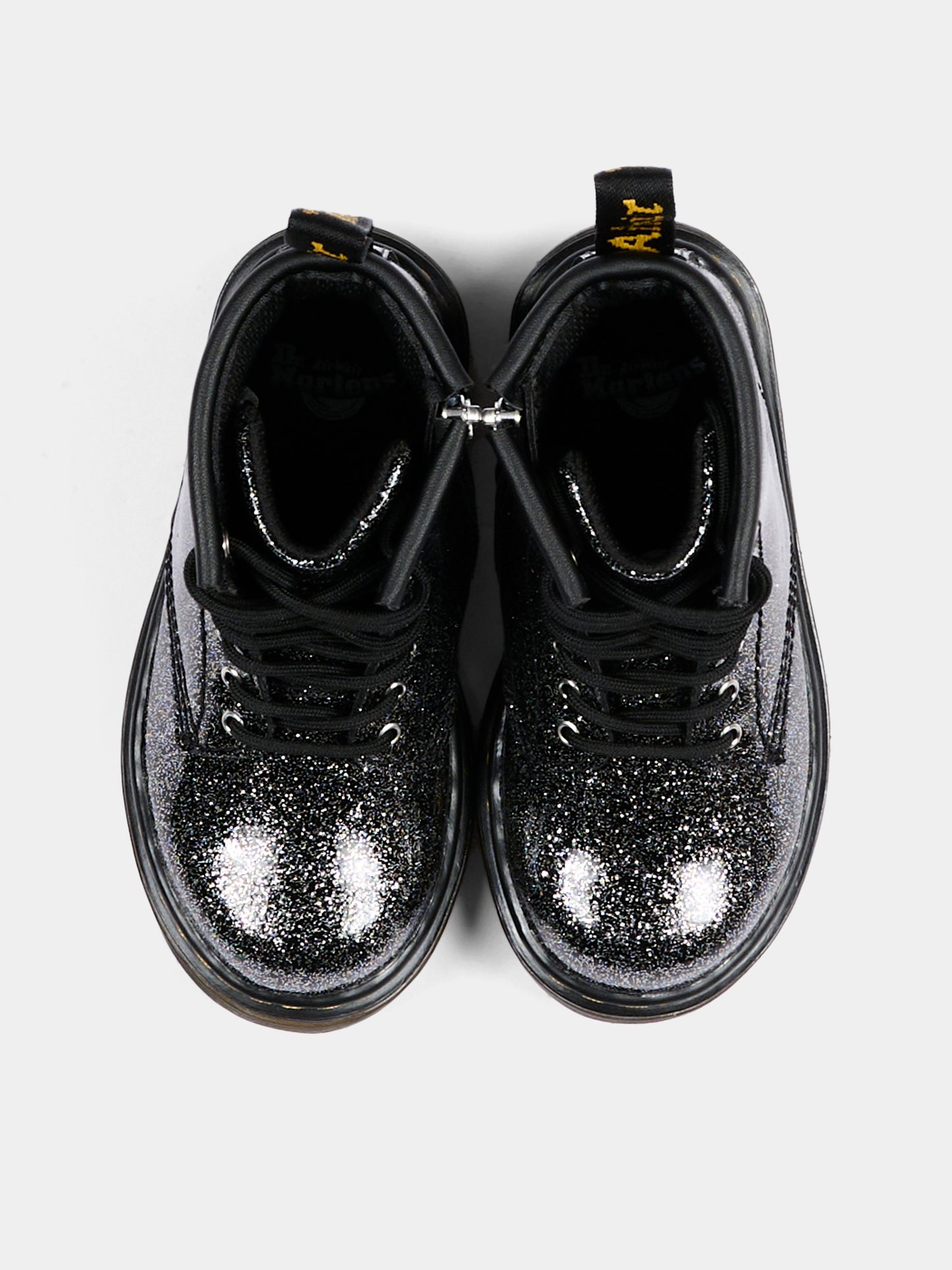 Anfibi neri 1460 T per bambina con lurex,Dr. Martens,1460 T 8 EYE BOOT 41435001 BLACK