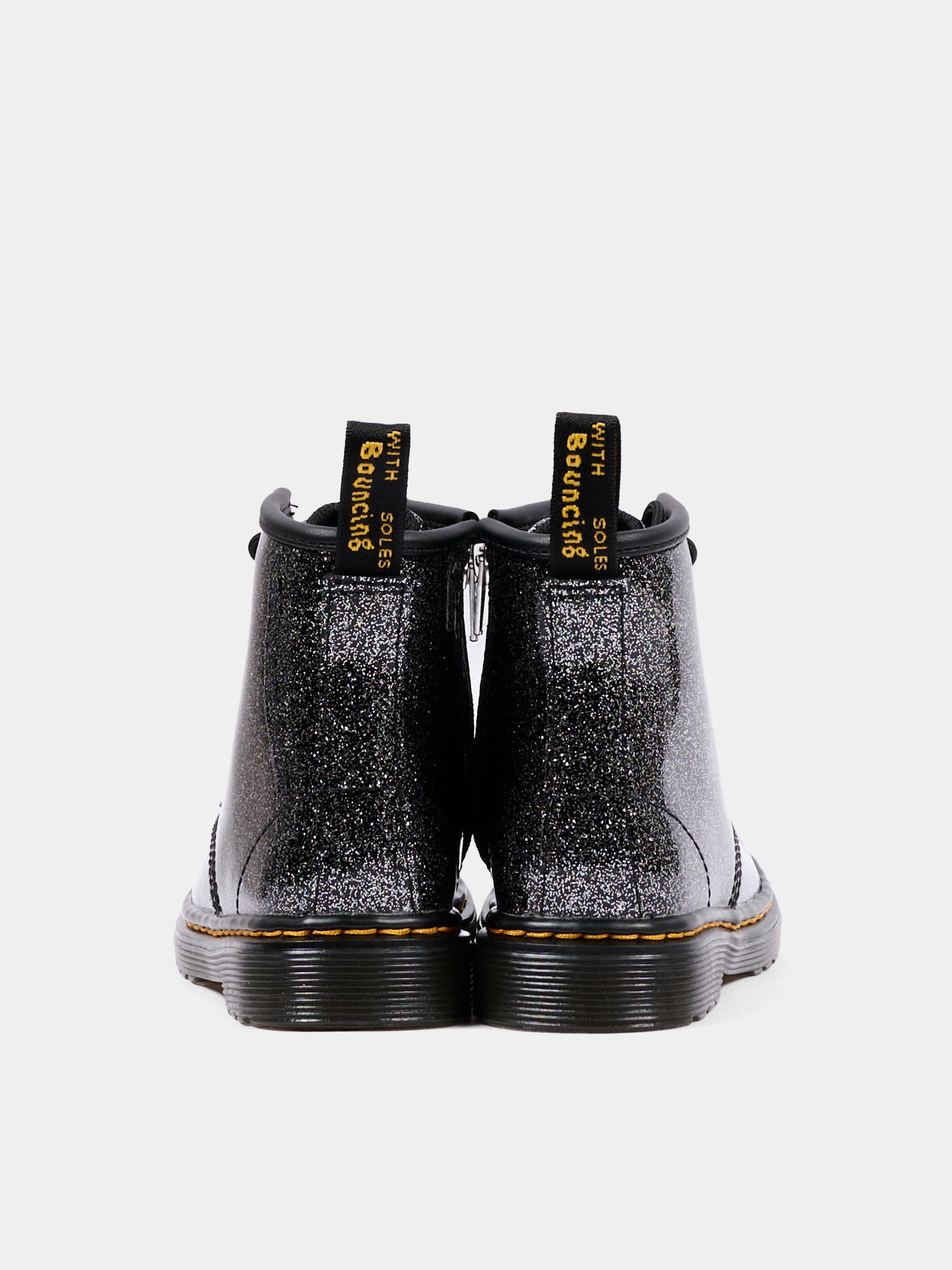 Anfibi neri 1460 T per bambina con lurex,Dr. Martens,1460 T 8 EYE BOOT 41435001 BLACK