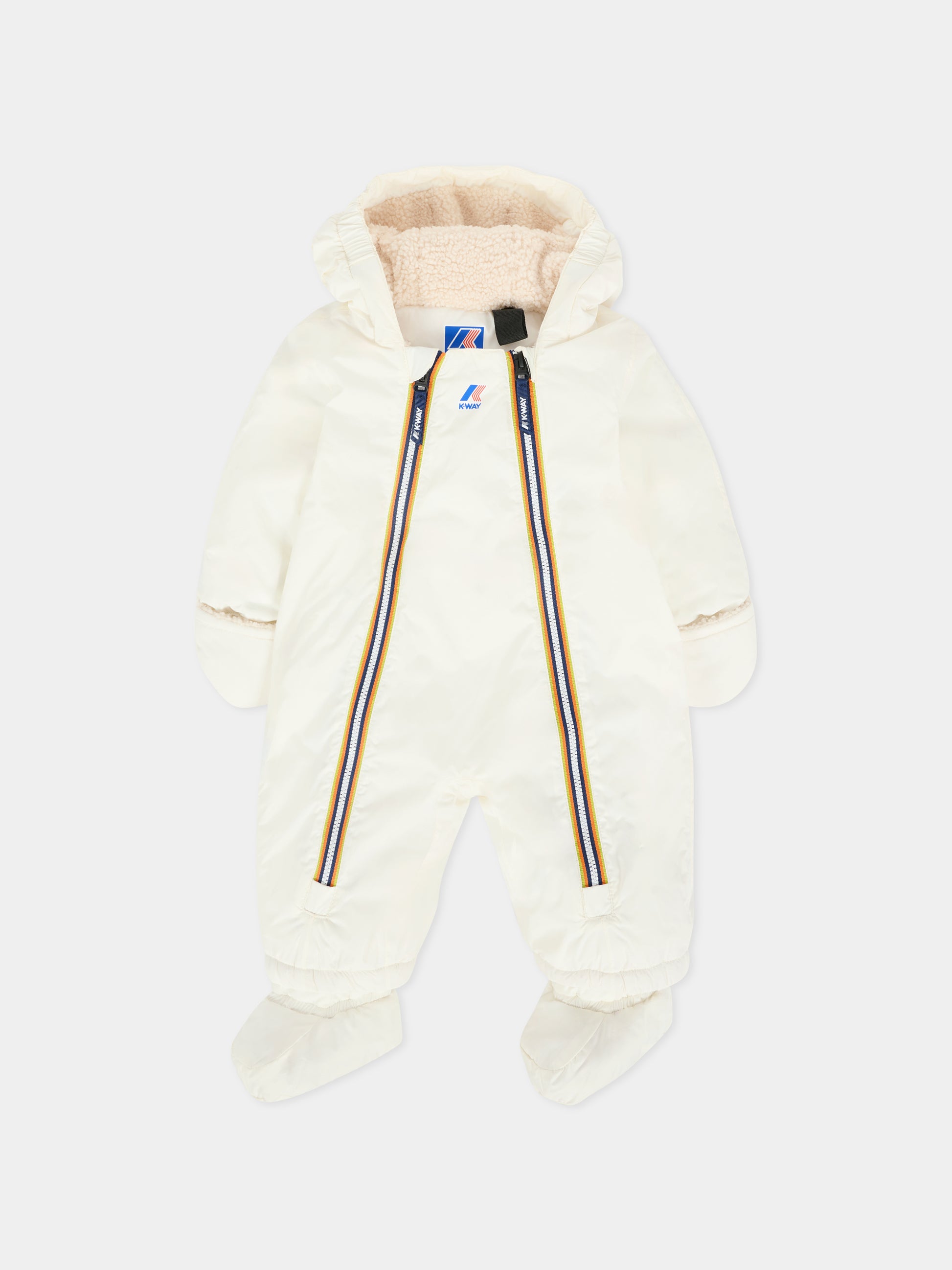 Piumino bianco Snotty Orsetto per neonati con logo,K-way,K8134PW X42