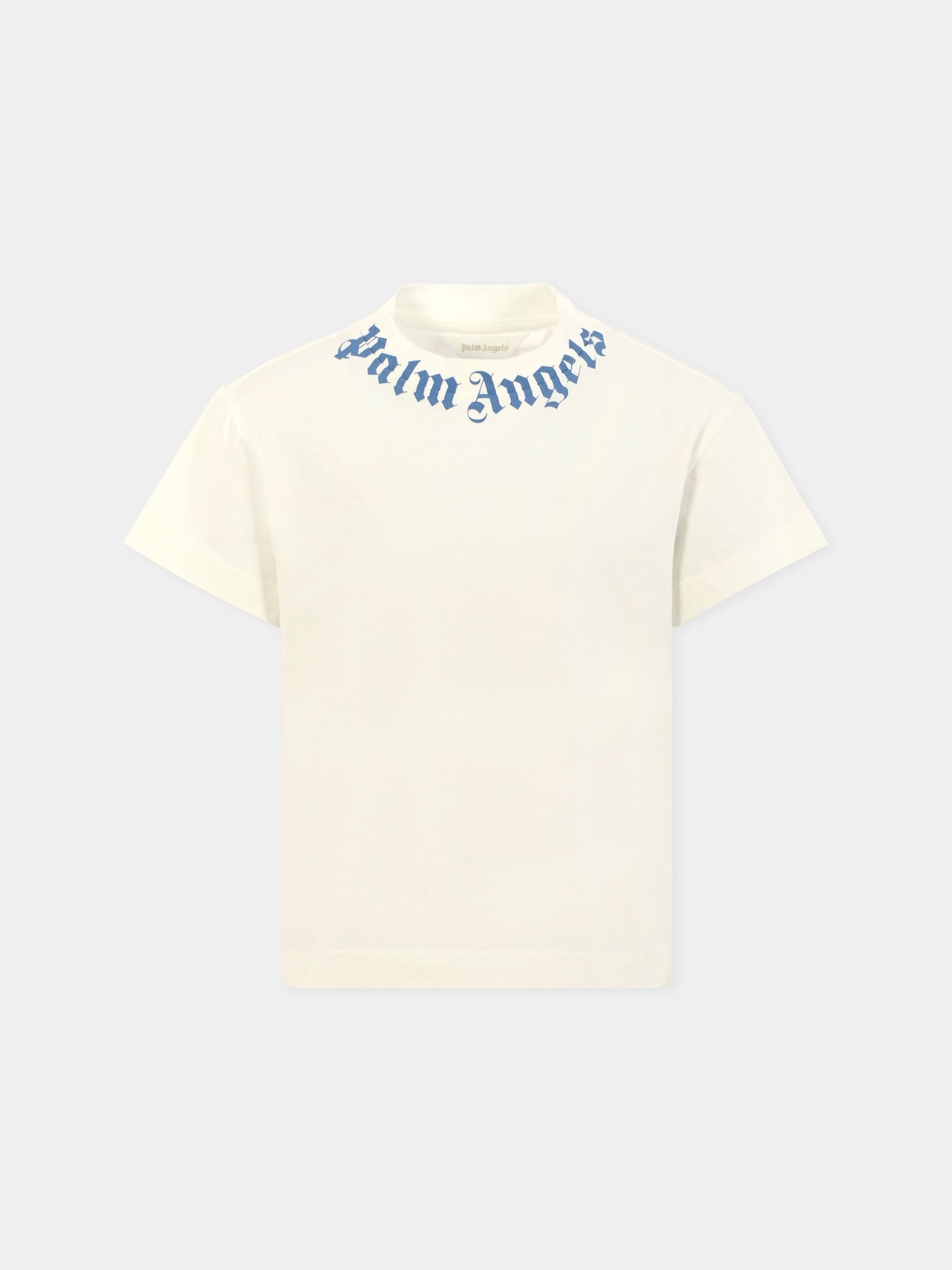 T-shirt avorio per bambino con logo,Palm Angels,PBAA003F25JER0020340