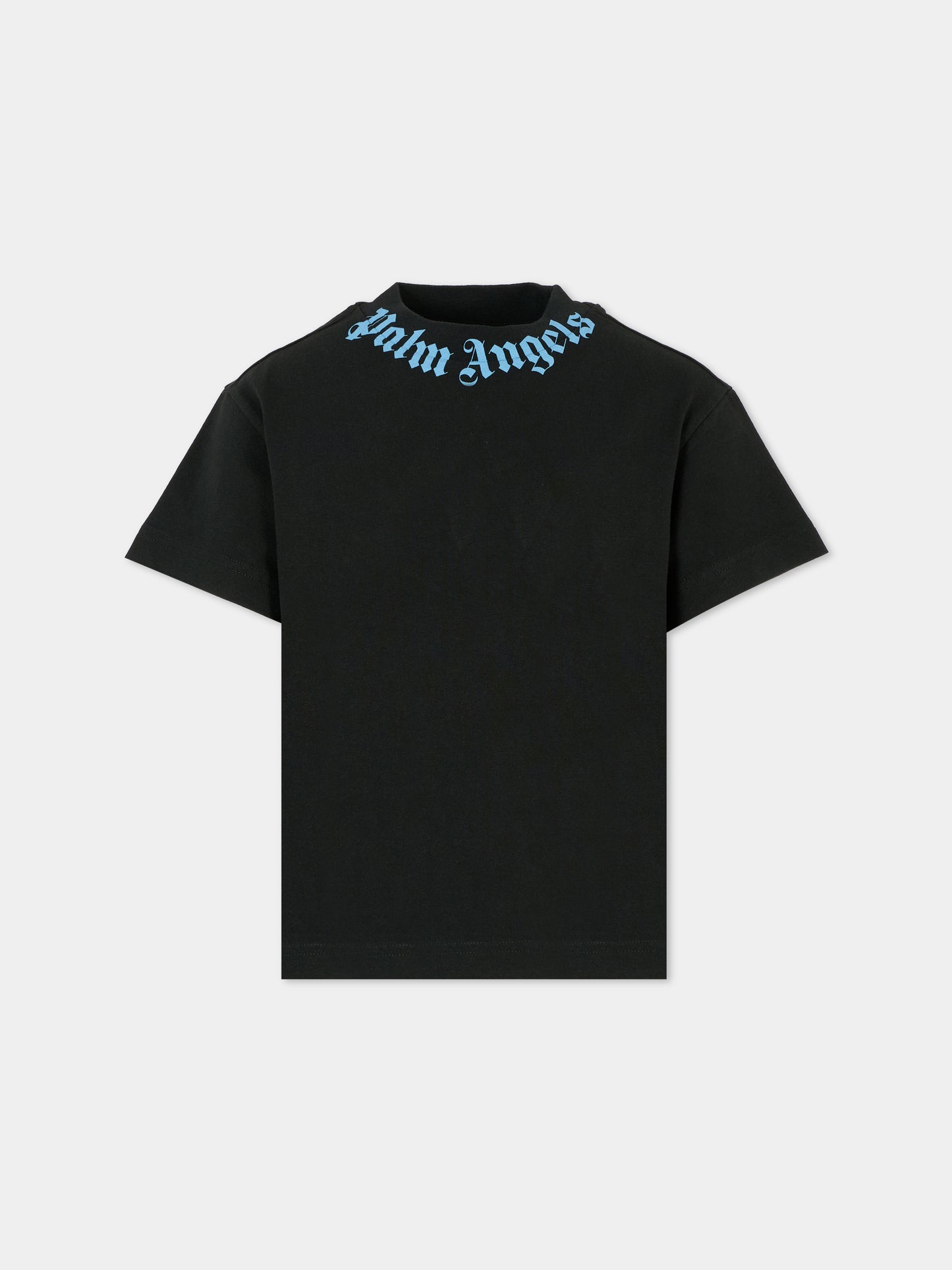 T-shirt nera per bambino con logo,Palm Angels,PBAA003F25JER0021040
