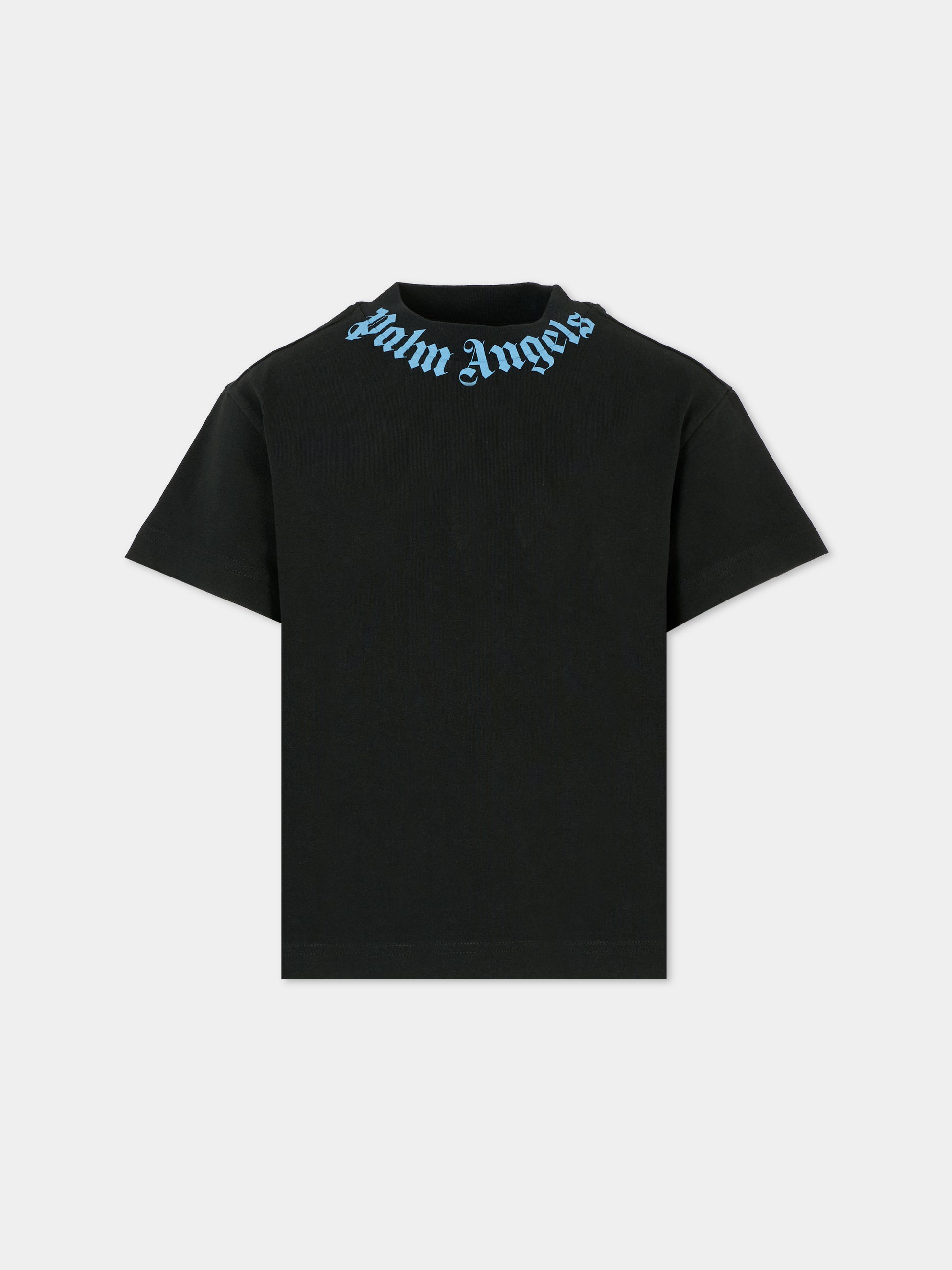 T-shirt nera per bambino con logo,Palm Angels,PBAA003F25JER0021040