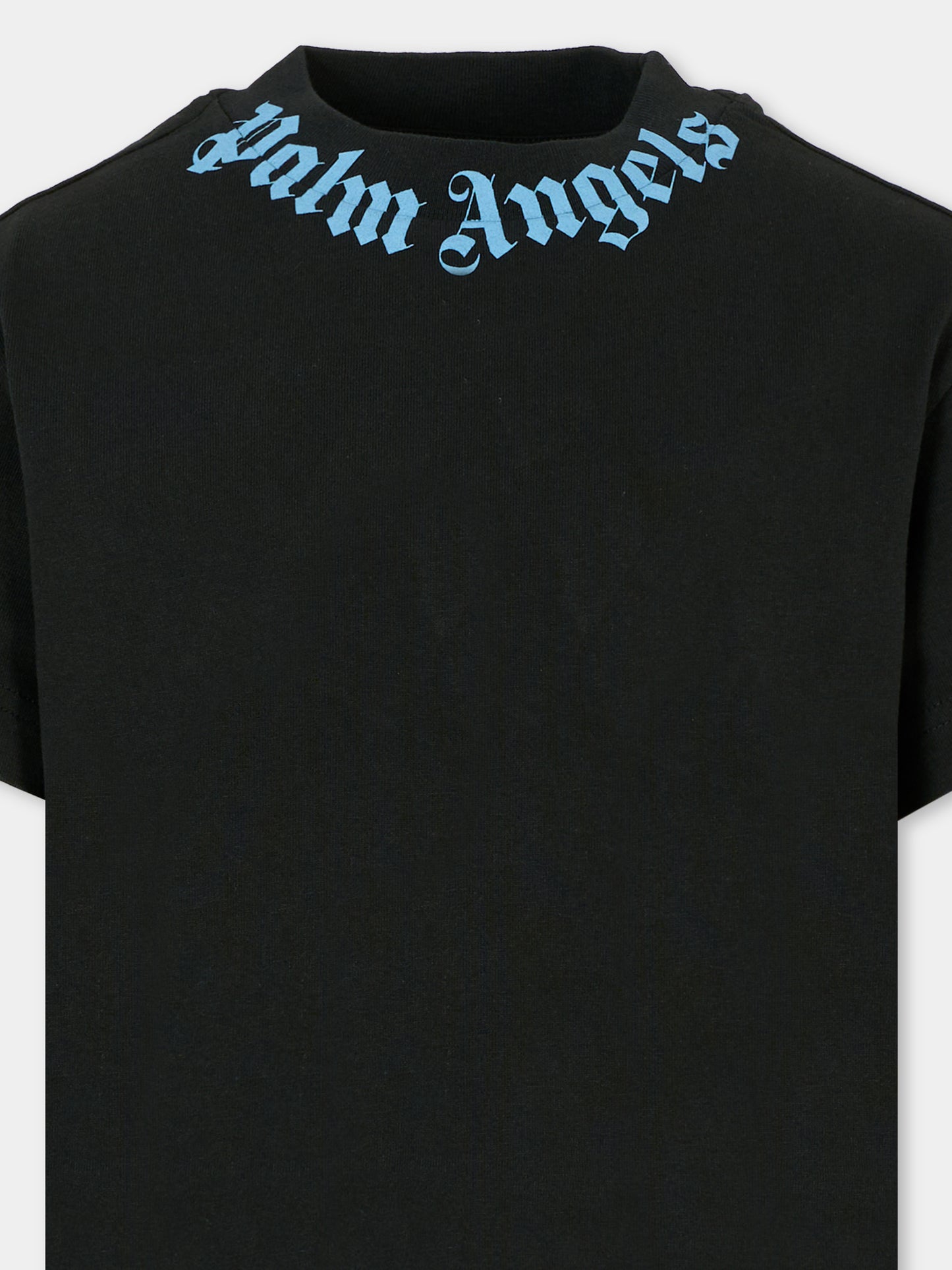 T-shirt nera per bambino con logo,Palm Angels,PBAA003F25JER0021040