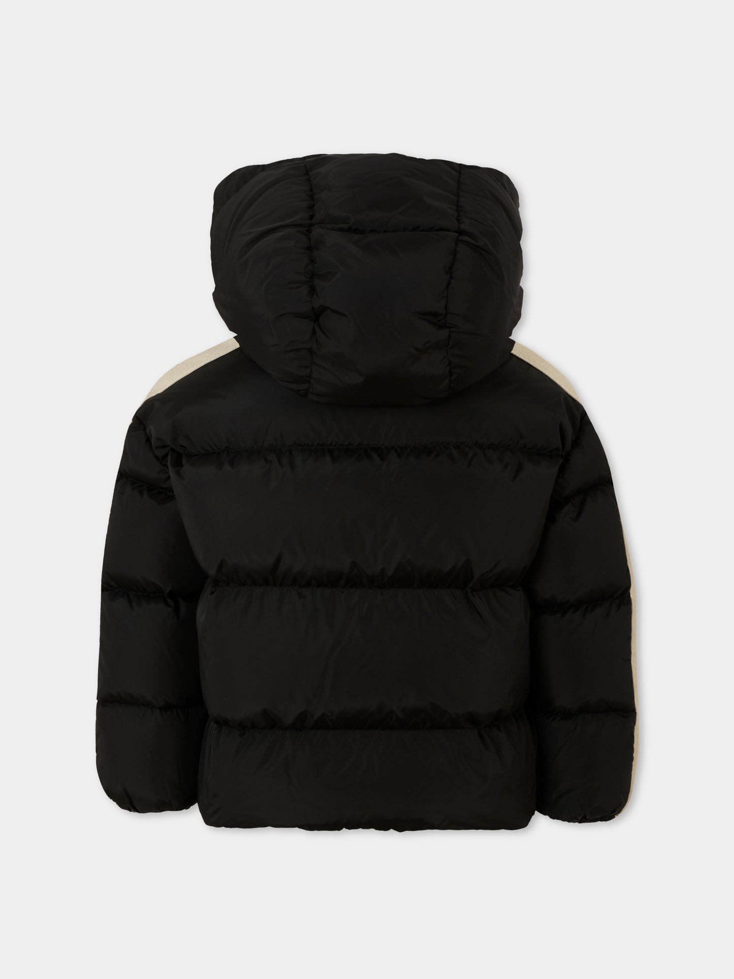 Piumino nero per bambini con logo,Palm Angels,PBEJ001C99FAB0011003