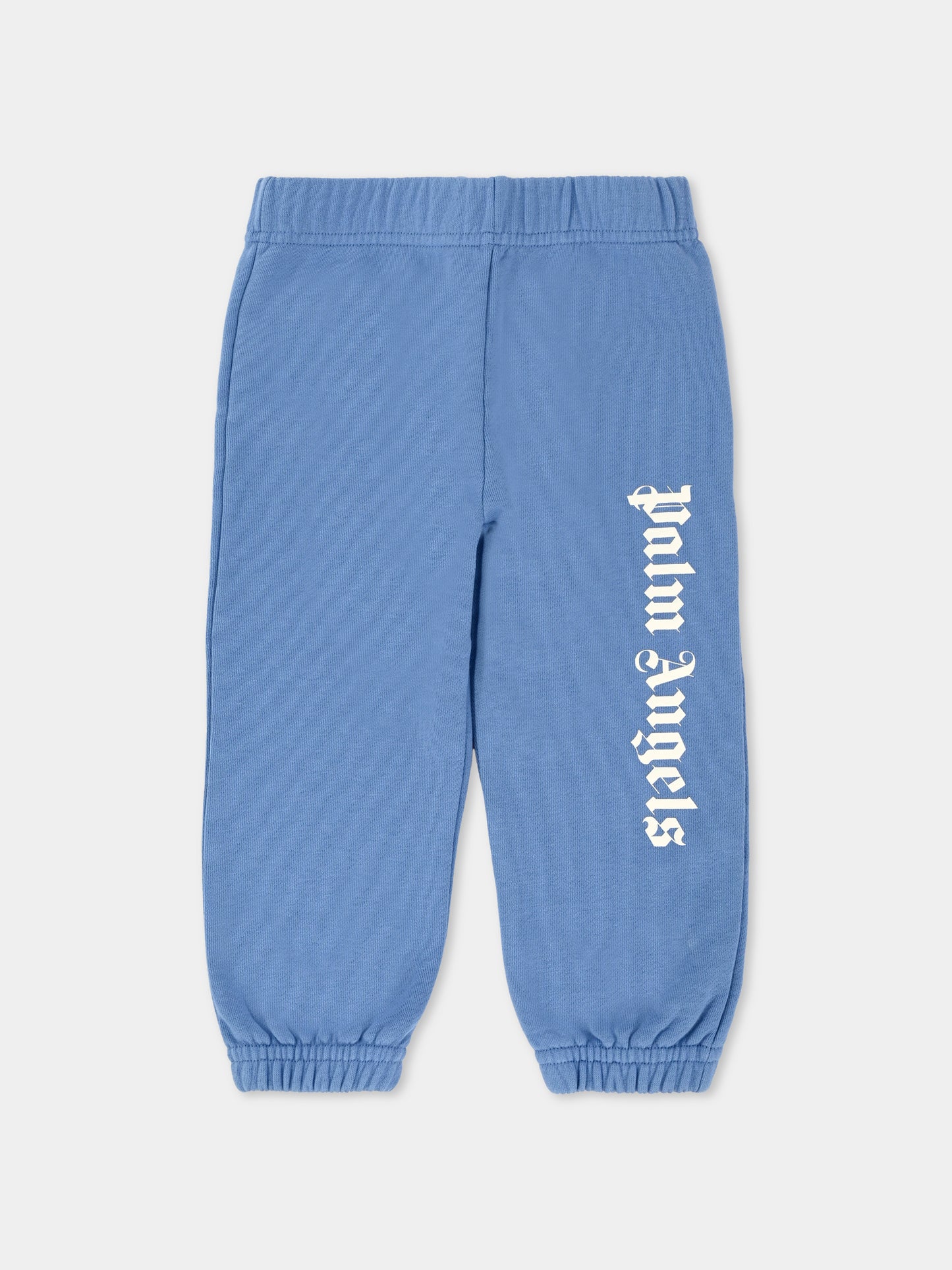 Pantaloni azzurri per neonato con logo,Palm Angels,PBXD001F25FLE0014203