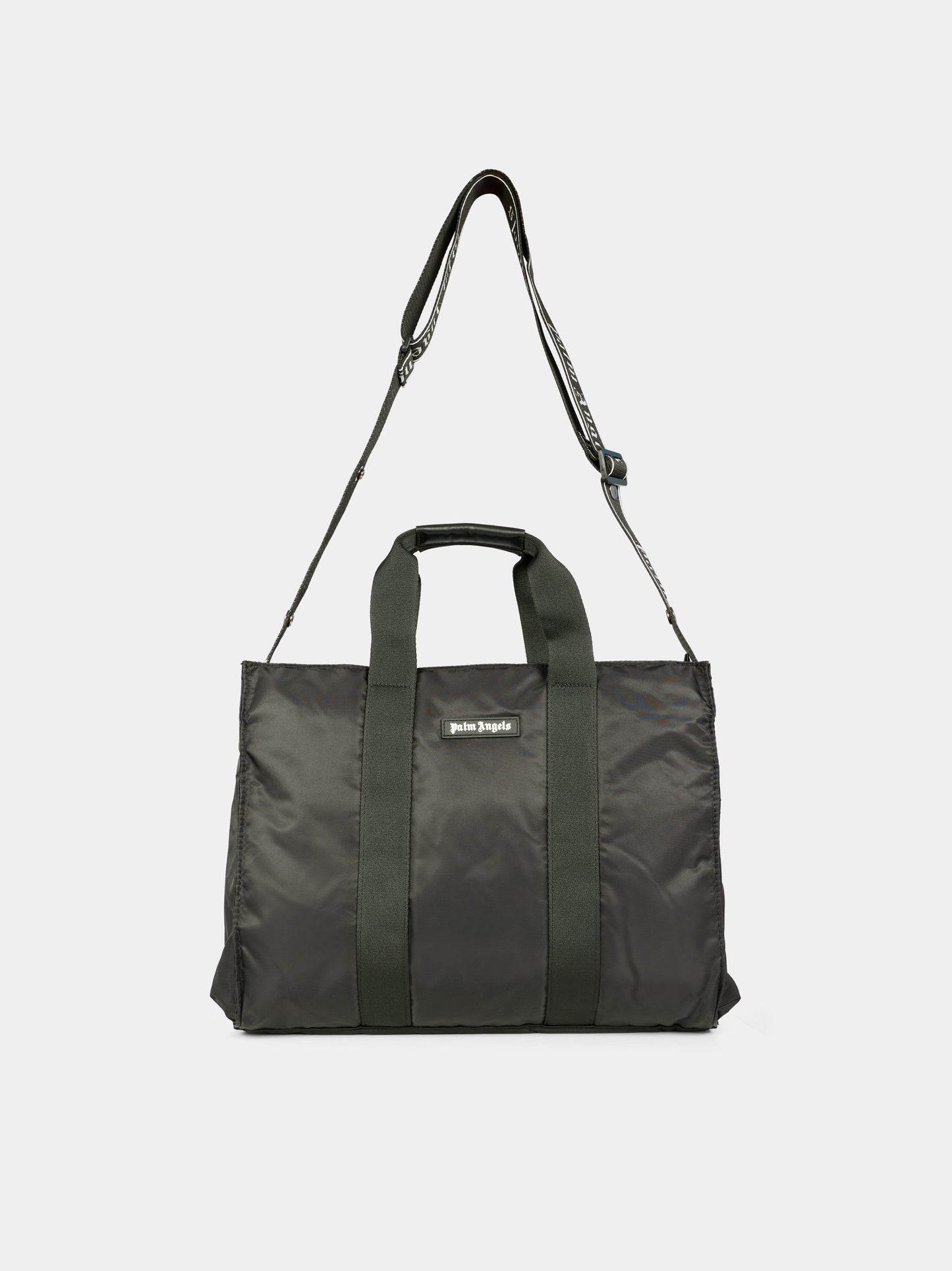 Borsa mamma nera per neonati con logo,Palm Angels,PBXE001C99FAB0011003