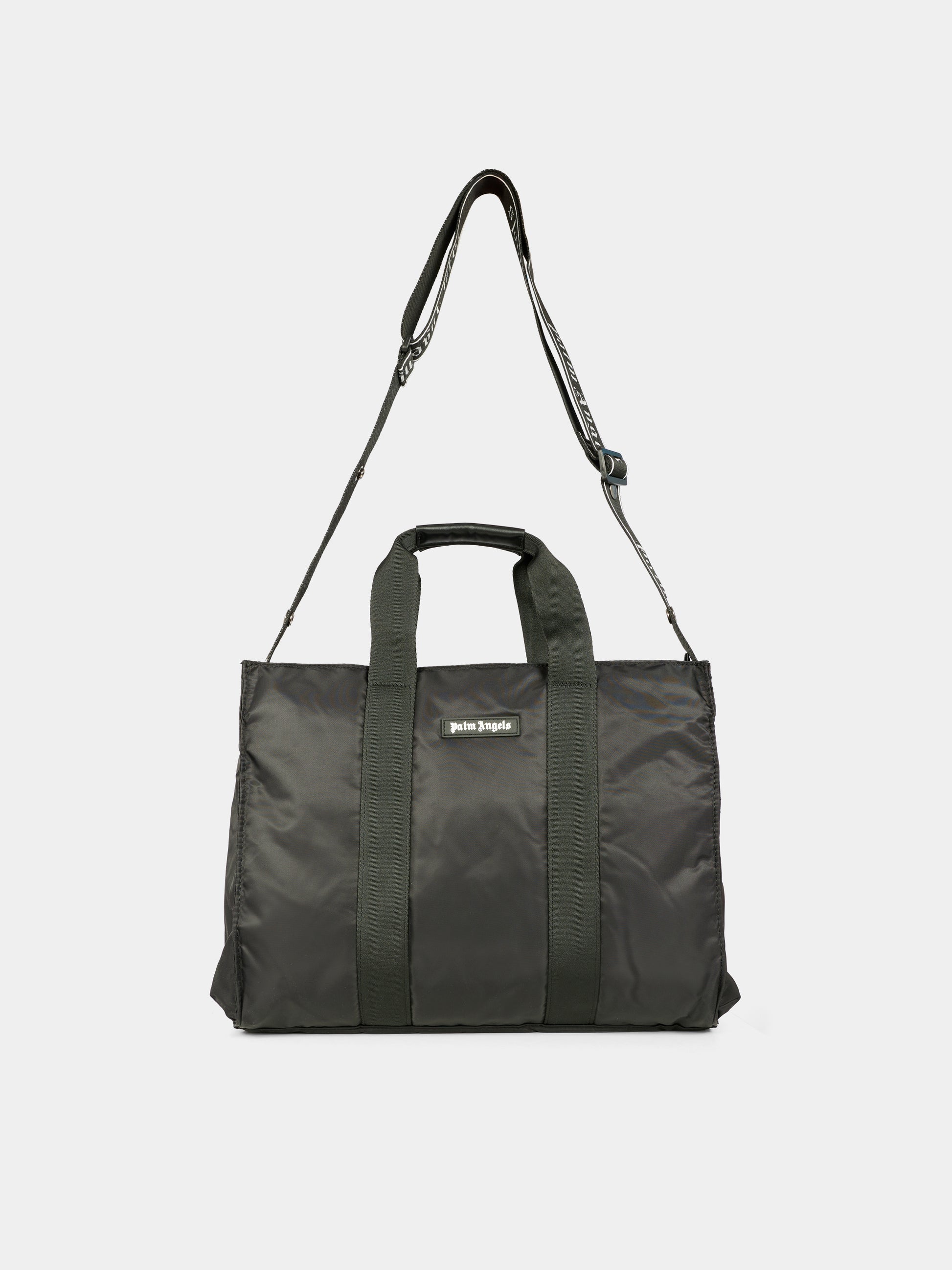 Borsa mamma nera per neonati con logo,Palm Angels,PBXE001C99FAB0011003