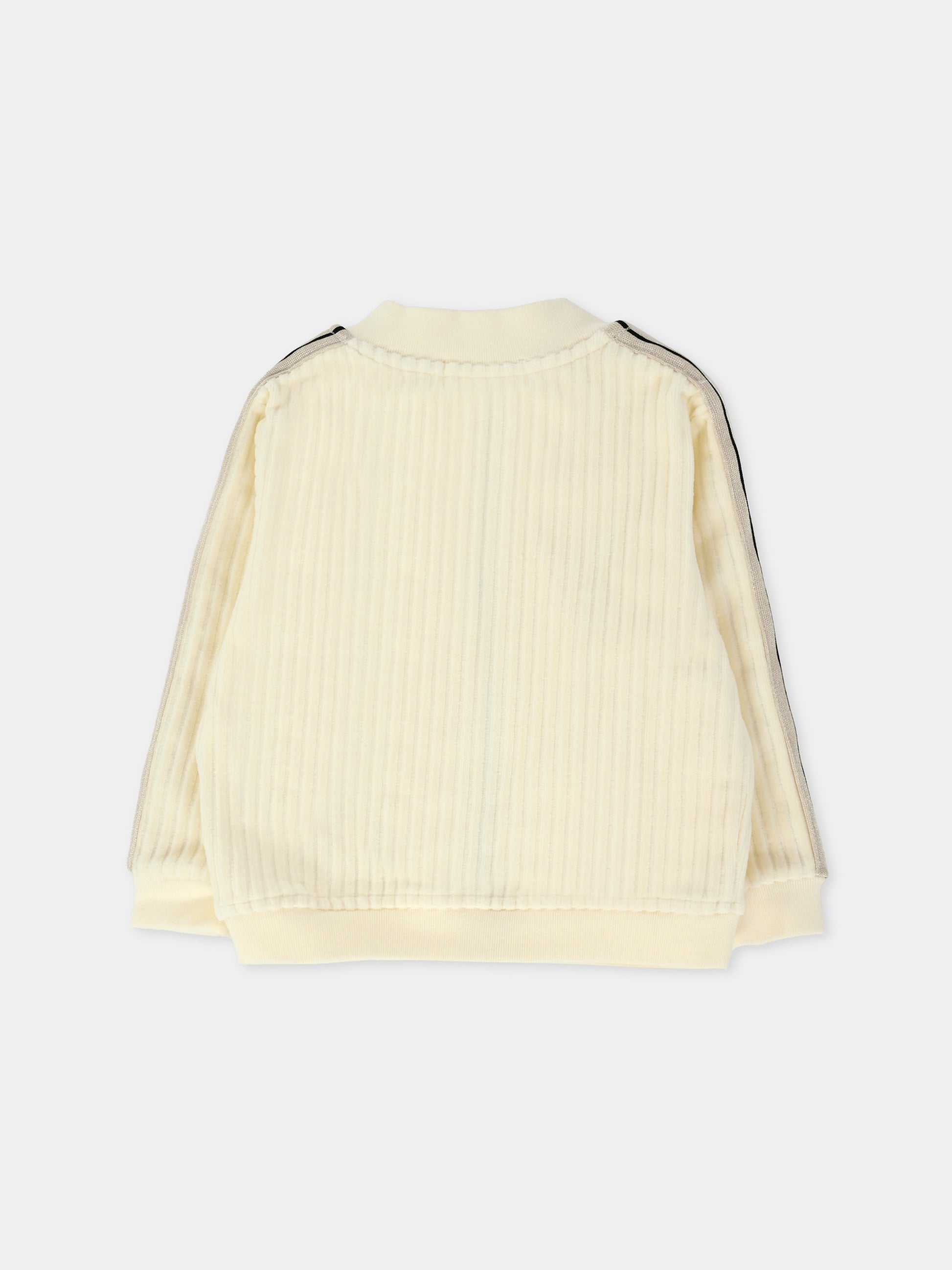 Felpa avorio per neonata con logo,Palm Angels,PG3X002F25FLE001033C