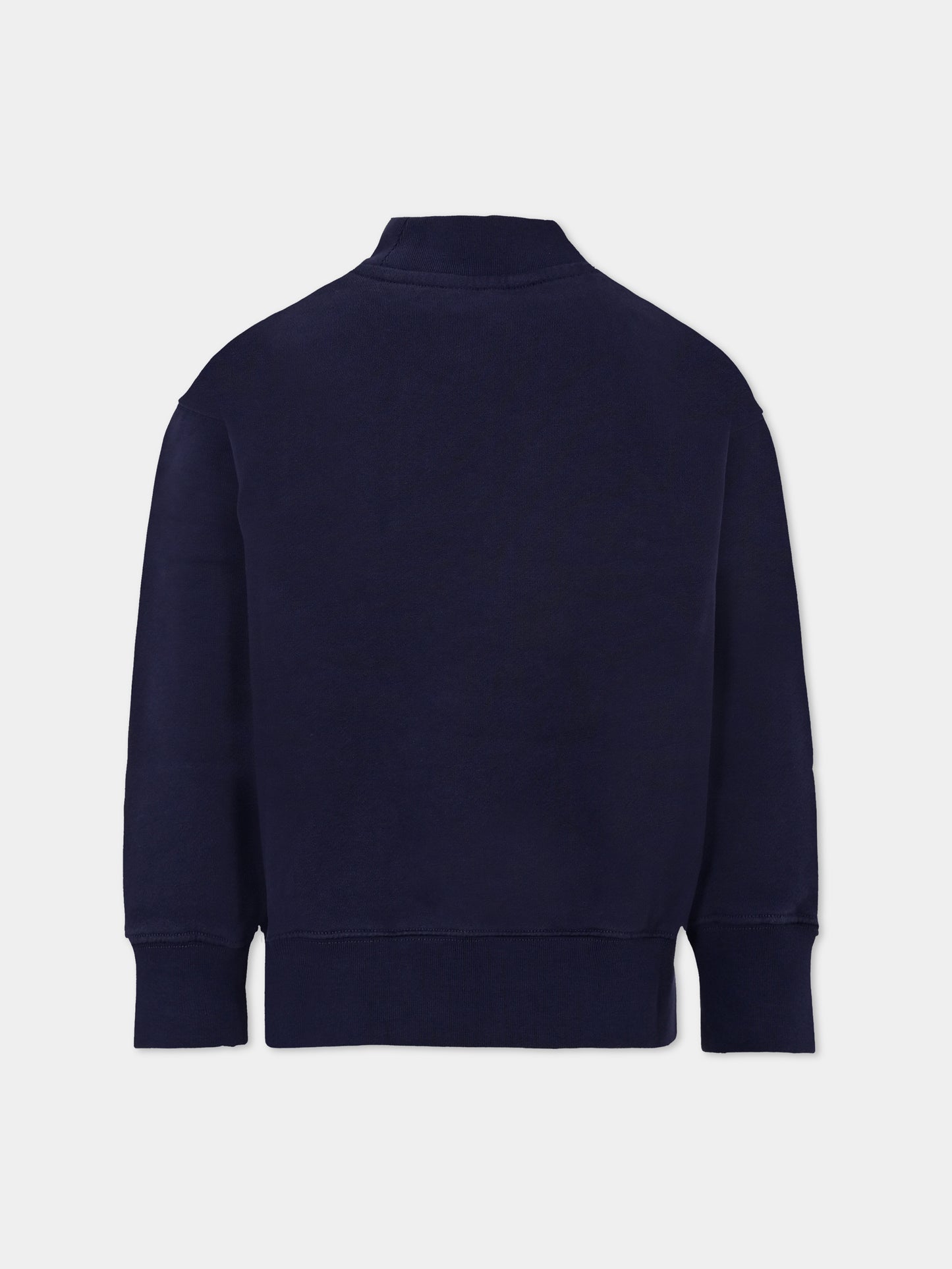 Felpa blu per bambina con logo,Palm Angels,PGBA013F25FLE0024630