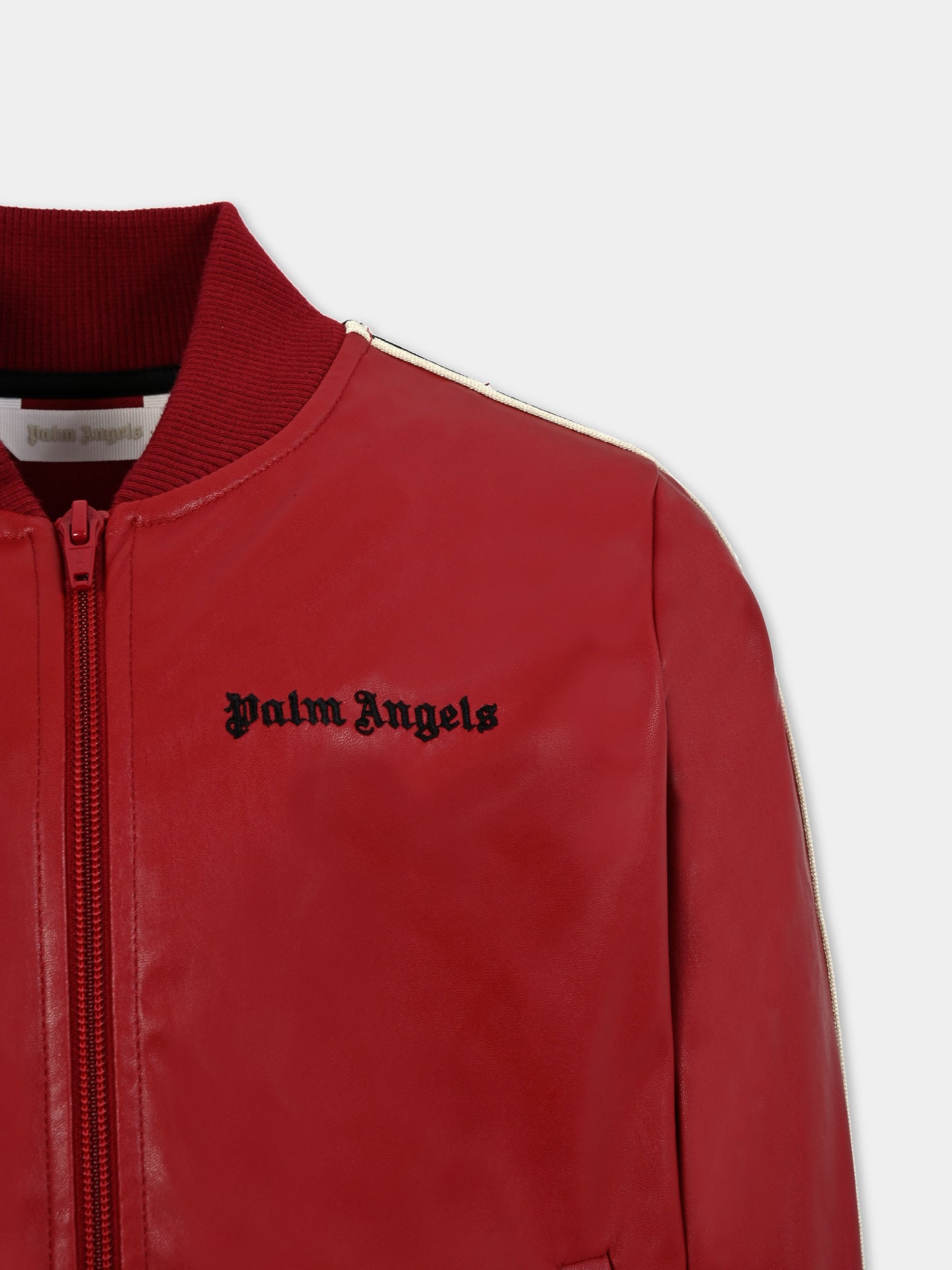 Bomber bordeaux per bambina con logo,Palm Angels,PGEA001F25FAB0012710