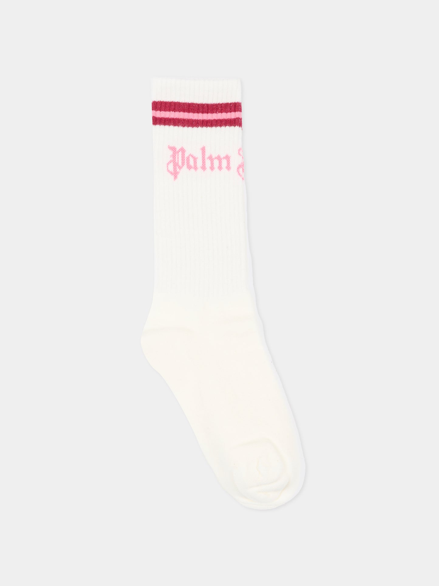 Calze bianche per bambina con logo,Palm Angels,PGRA005F25KNI0010330