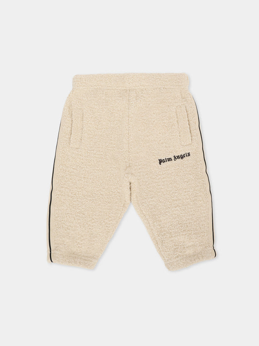 Pantaloni beige per neonati con logo,Palm Angels,PGXQ001F25KNI0016F60