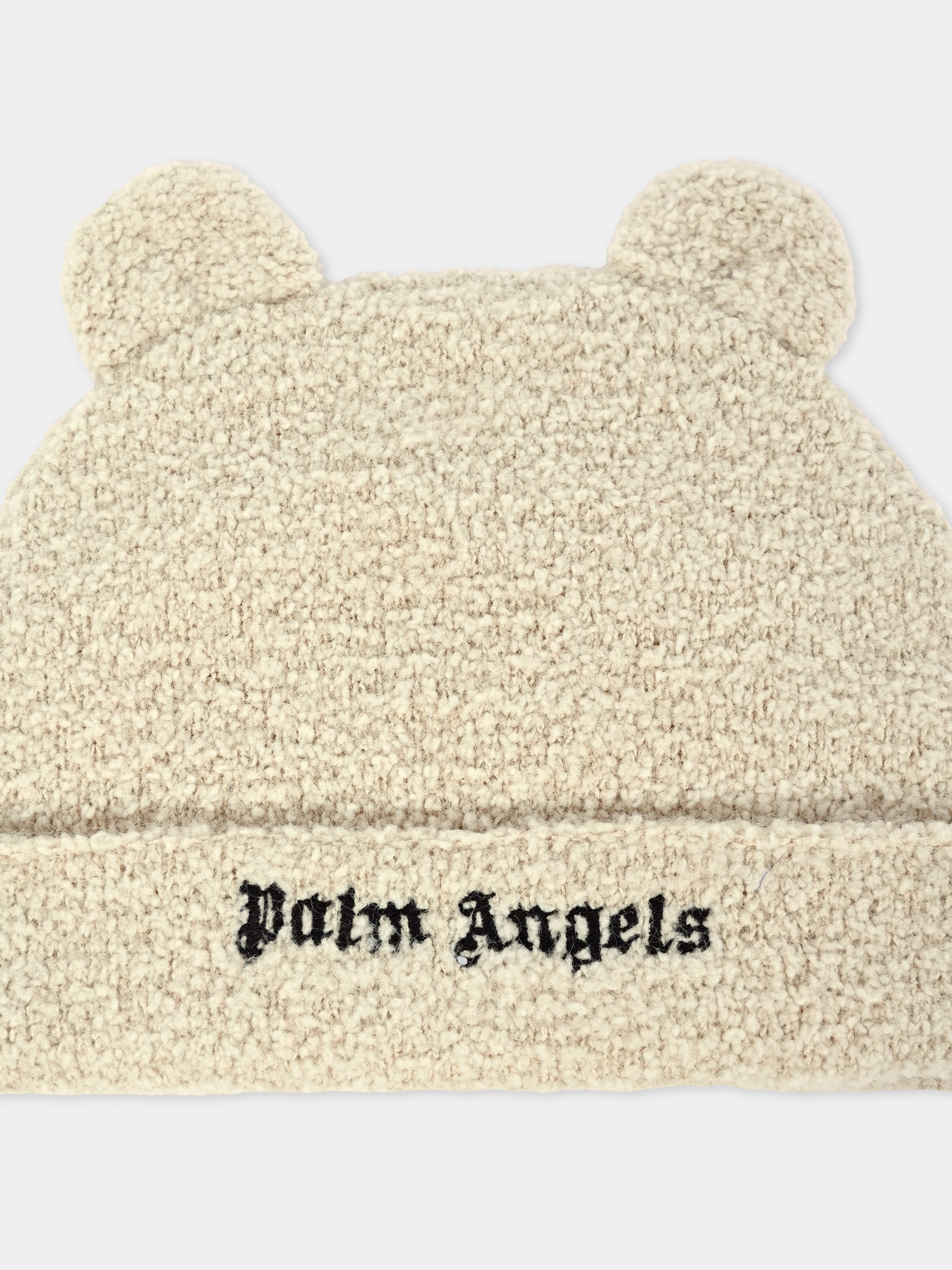 Cappello beige per neonati con logo,Palm Angels,PGXY005F25KNI0016F60