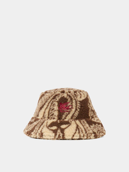 Cloche marrone per bambini con Pegaso e stampa paisley,Etro,GX0P77 U0219 322BG