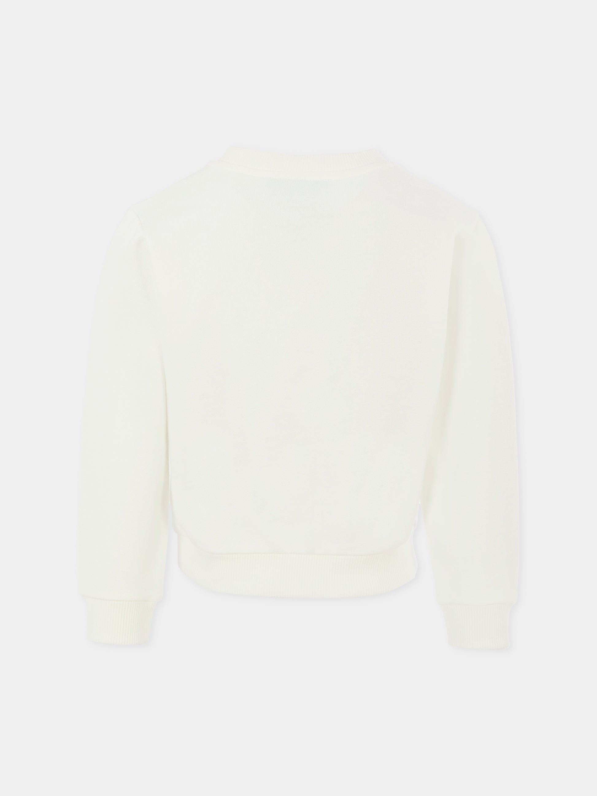 Felpa avorio per bambina con Pegaso e stampa florele,Etro,GX4A00 Z3183 101CE