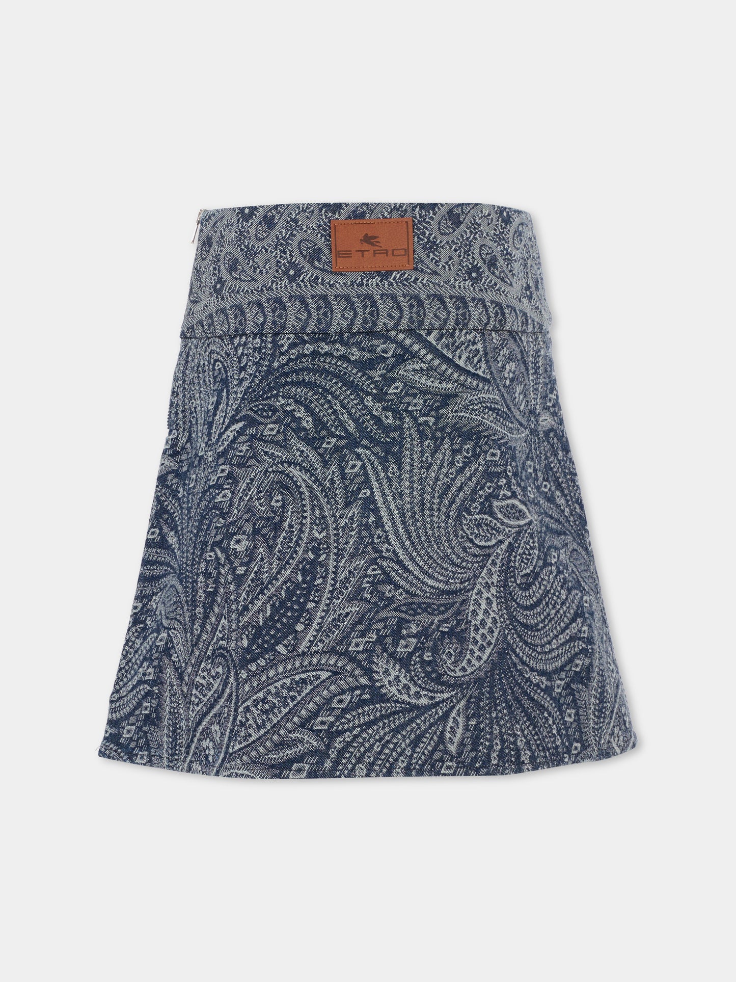 Gonna denim per bambina con stampa paisley,Etro,GX7A00 D0122 620BC