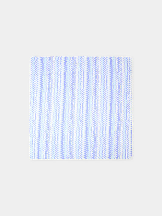 Coperta azzurra per neonato con motivo chevron,Missoni,MX0500-J0518 100CE
