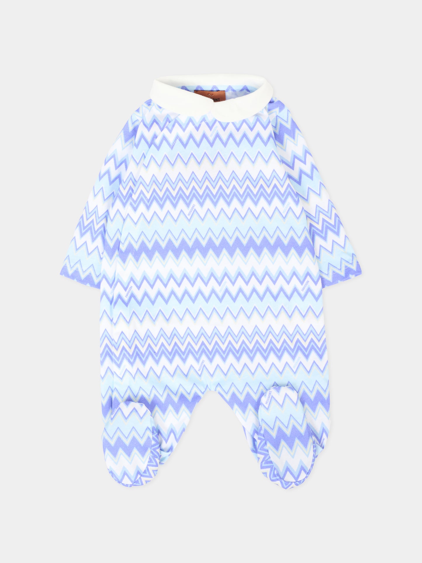 Set tutina blu per neonato con motivo chevron,Missoni,MXB520-J0518 100CE