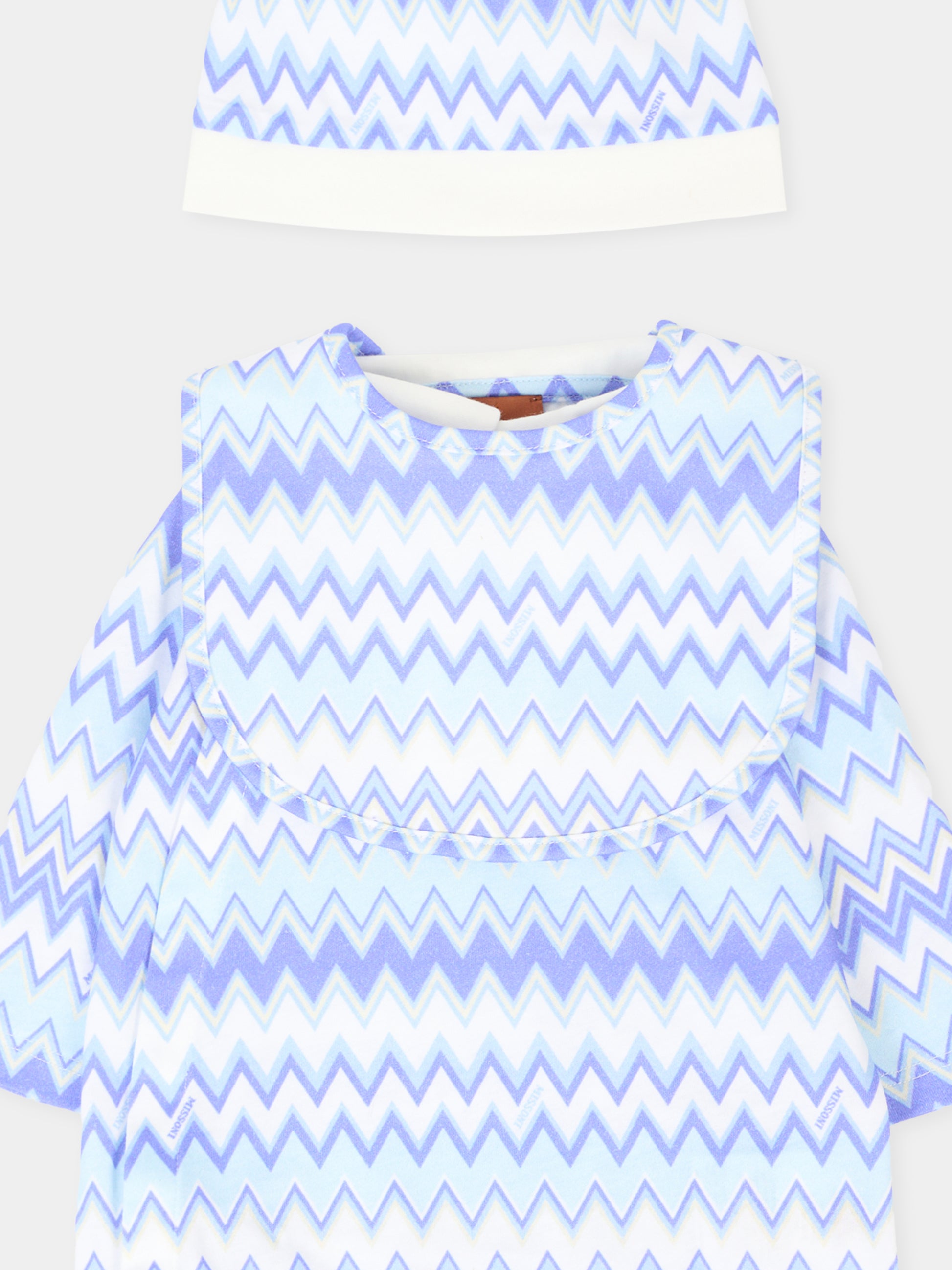 Set tutina blu per neonato con motivo chevron,Missoni,MXB520-J0518 100CE