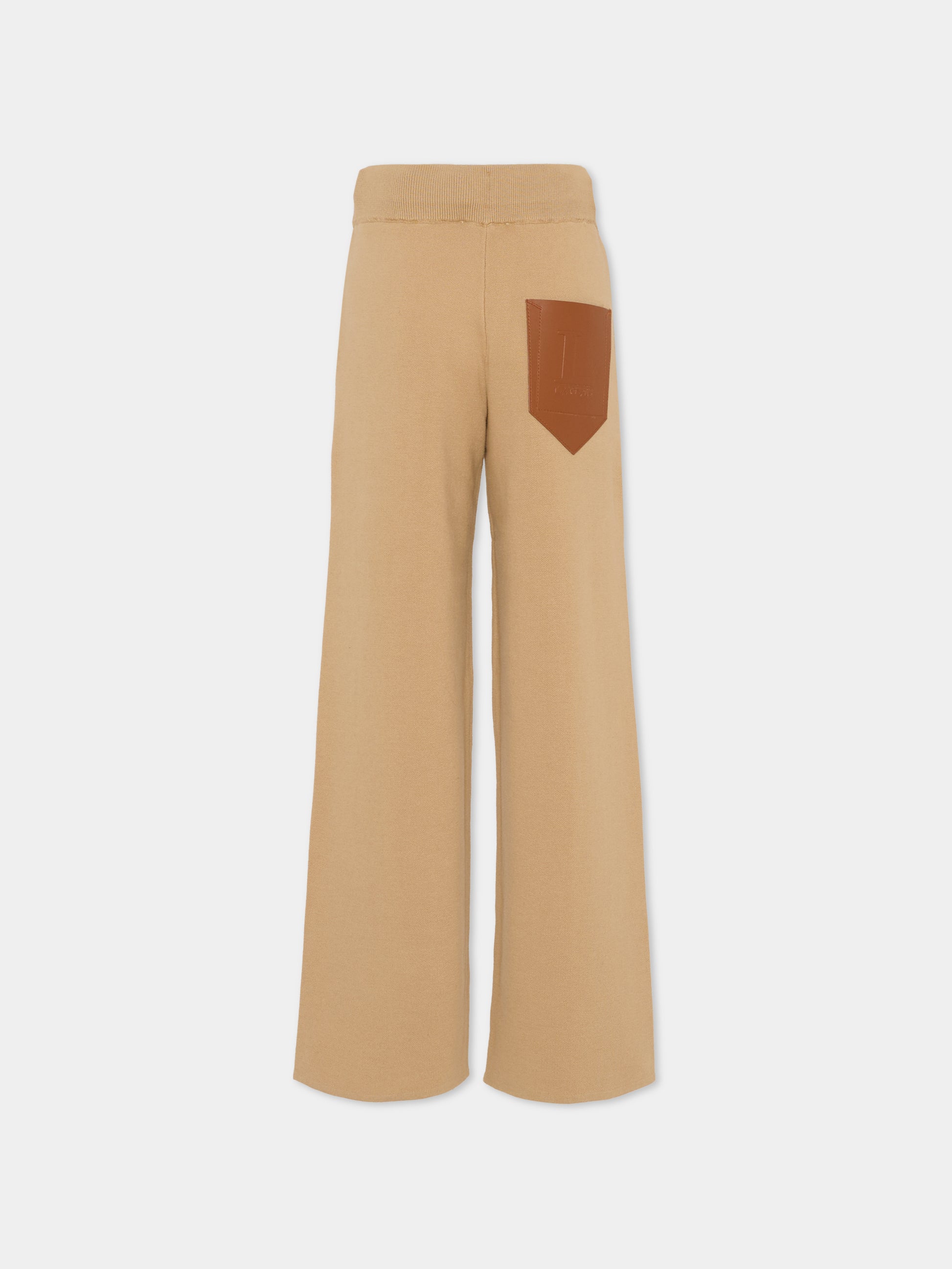 Pantaloni beige per bambina con logo,Lanvin Petite,N30274 P51